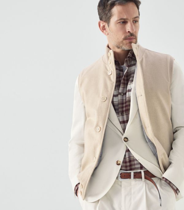 Brunello Cucinelli o1w1db10924 Wr Padded Vest in Light Brown Size US M / EU 48-50 / 2 - 4 Thumbnail