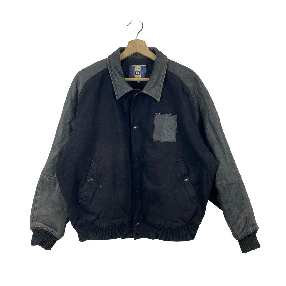 Vintage Vintage M.E.N.C Melrose Leather Sleeve Varsity Bomber Size US L / EU 52-54 / 3 - 3 Thumbnail