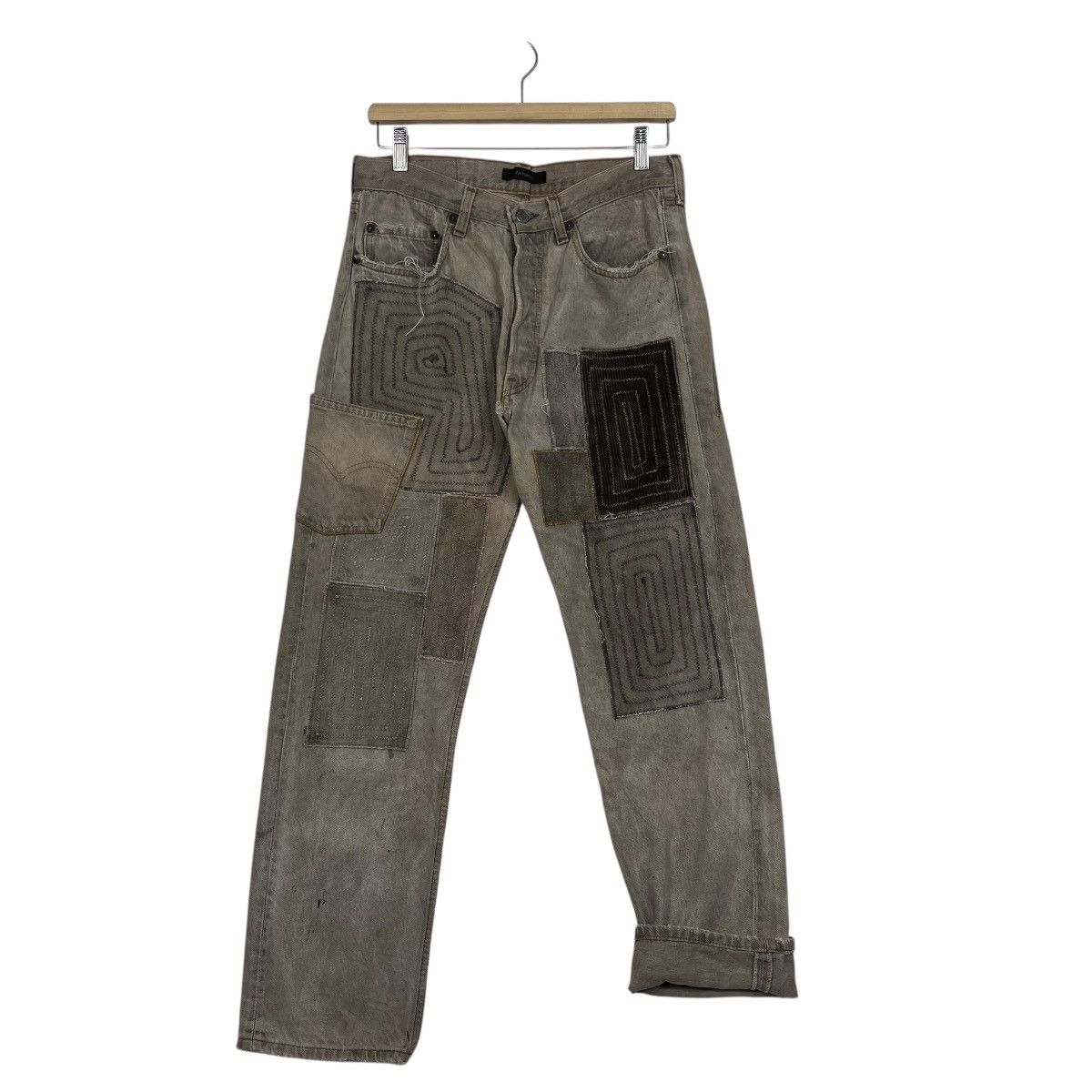 Levi's Vintage Levis X Famouz Sashiko Patchwork Workwear Denim Jean Size US 30 / EU 46 - 11 Thumbnail
