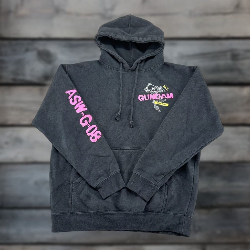 Vintage Gundam Hoodie Men M Black Pullover Sweatshirt ASW G 08 Bait Barbatos 90s Anime Mens Size US M / EU 48-50 / 2 - 1 Thumbnail