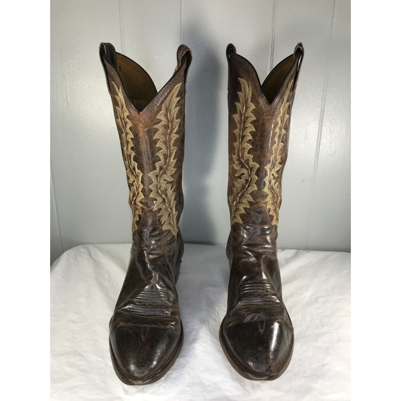Tony Lama Tony Lama 6978 Chocolate Saigets Goatskin Leather Western Co Size US 10 / EU 43 - 4 Thumbnail