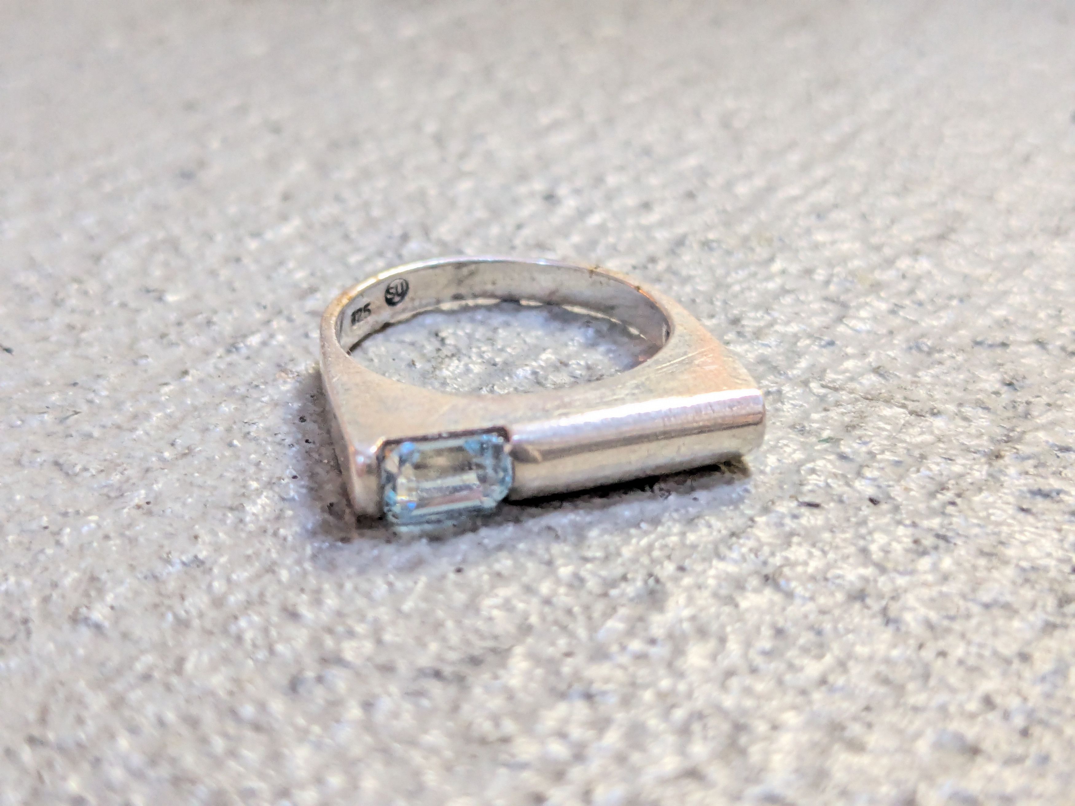 Vintage Vintage Sterling Silver Ring Blue Topaz 6 Band Modern Size ONE SIZE - 1 Thumbnail