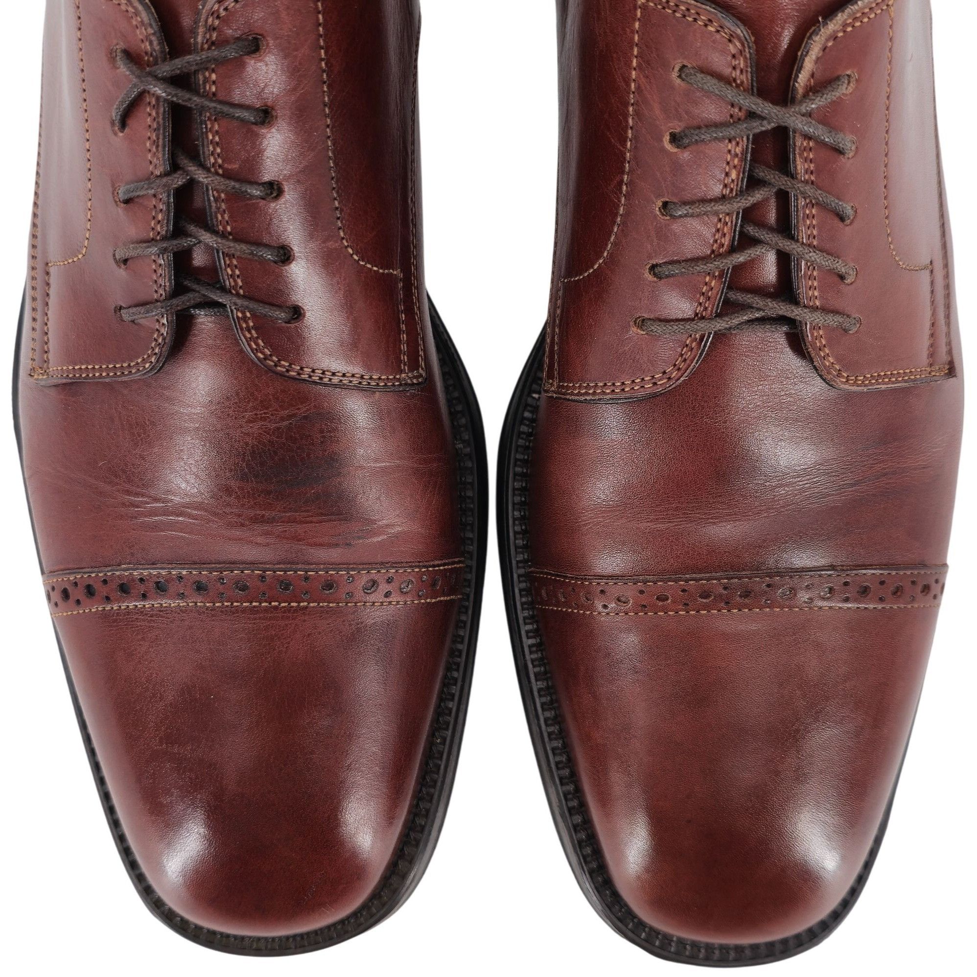 Santoni Santoni Italy Brown Leather Dress Shoes Men 9 Classic Derby Size US 9 / EU 42 - 2 Thumbnail