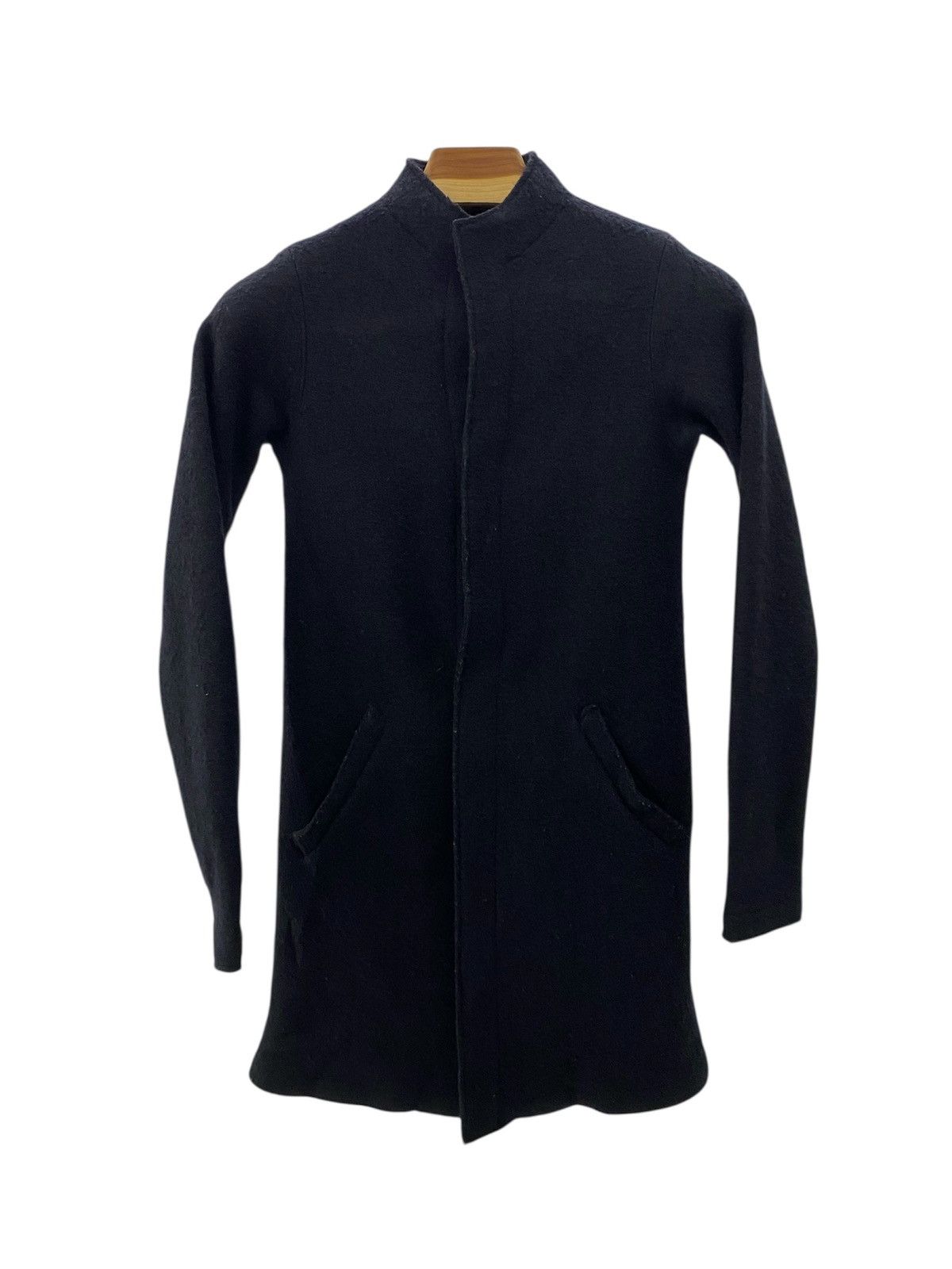 Yohji Yamamoto Vtg Yohji Yamamoto signature AW05 black felted wool coat Size S / US 4 / IT 40 - 2 Thumbnail