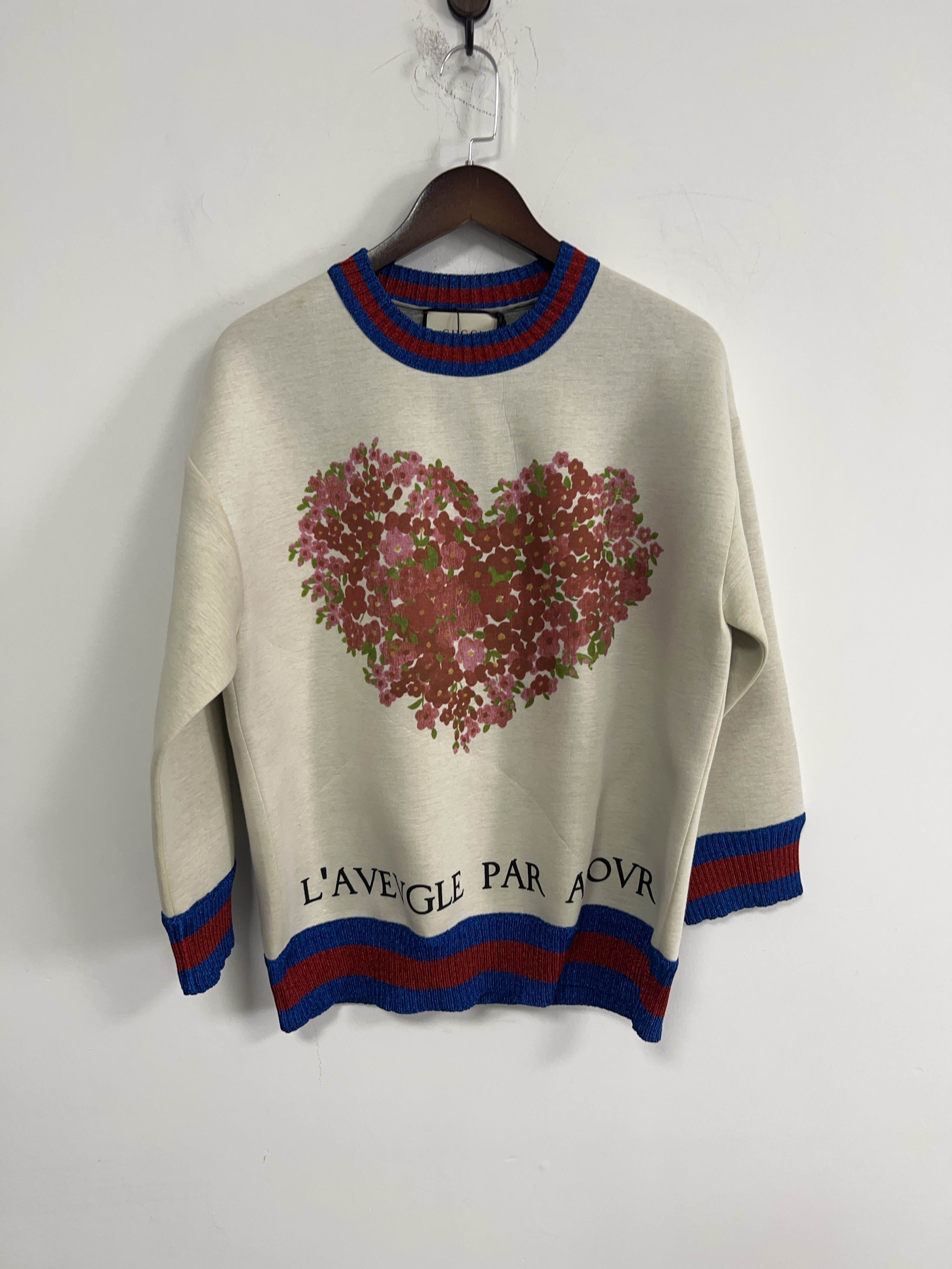 Gucci Gucci Floral Heart Print Sweatshirt XL Size US XL / EU 56 / 4 - 1 Thumbnail