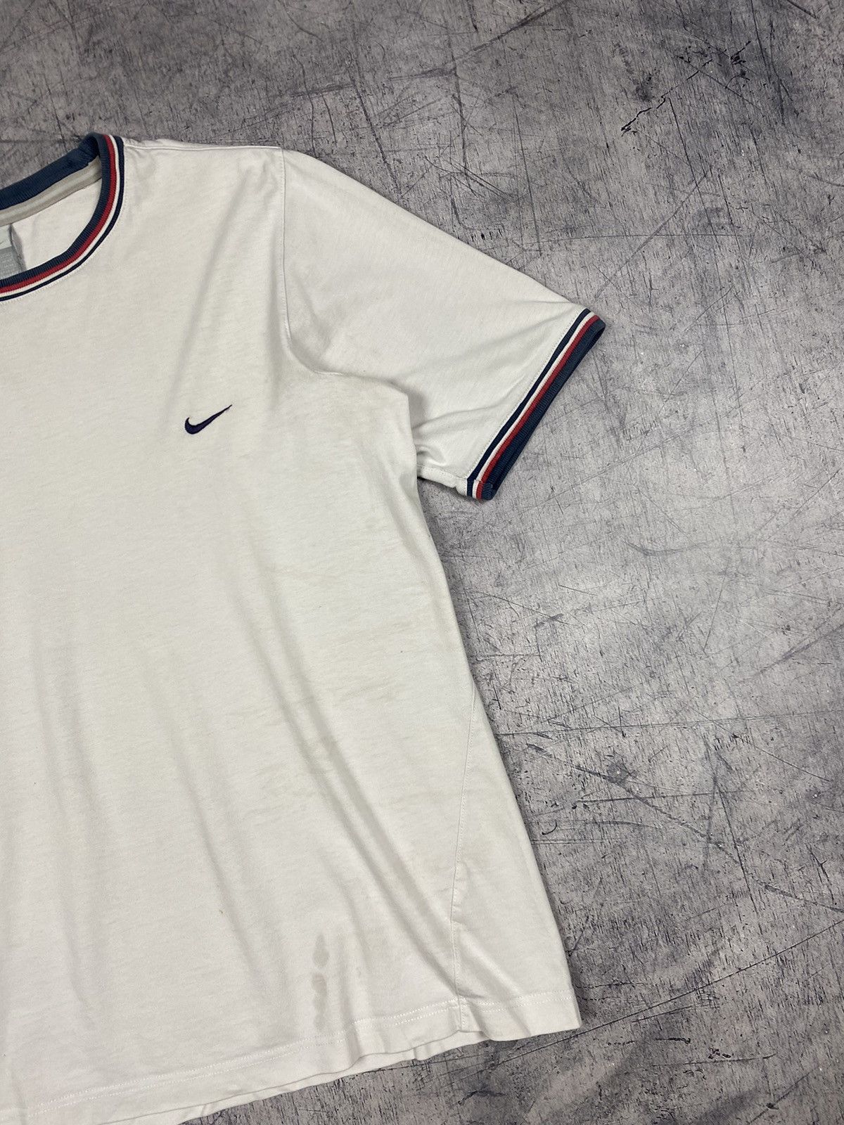 Nike × Vintage Vintage Nike Swoosh Y2K Drill Tee T Shirt Size S Size US S / EU 44-46 / 1 - 5 Thumbnail