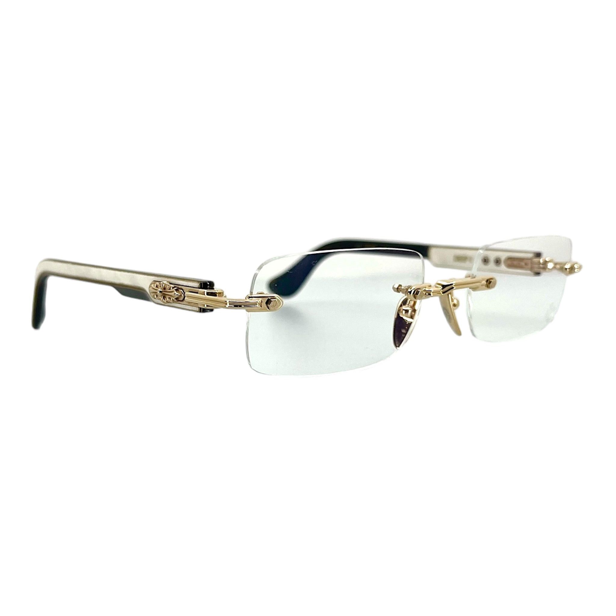 Pre-owned Chrome Hearts Deep 1 Ivory Frame Glasses Gold