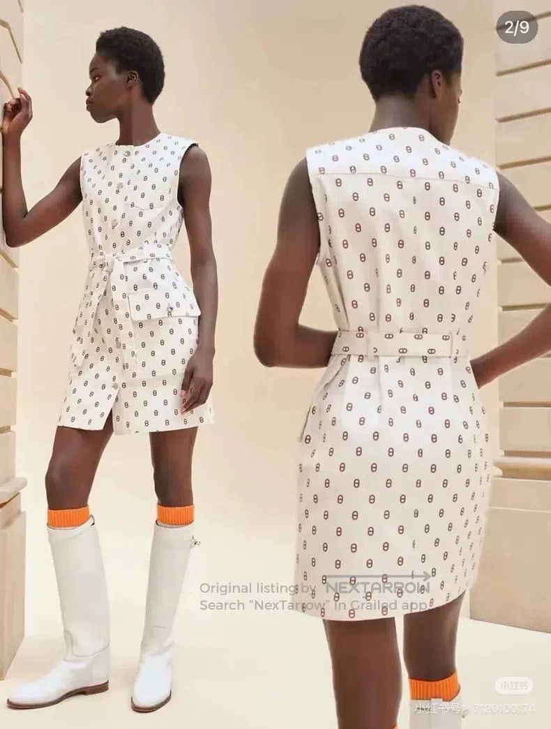 Hermes Hermes Pig Nose Patterned Dress Size XS / US 0-2 / IT 36-38 - 7 Thumbnail