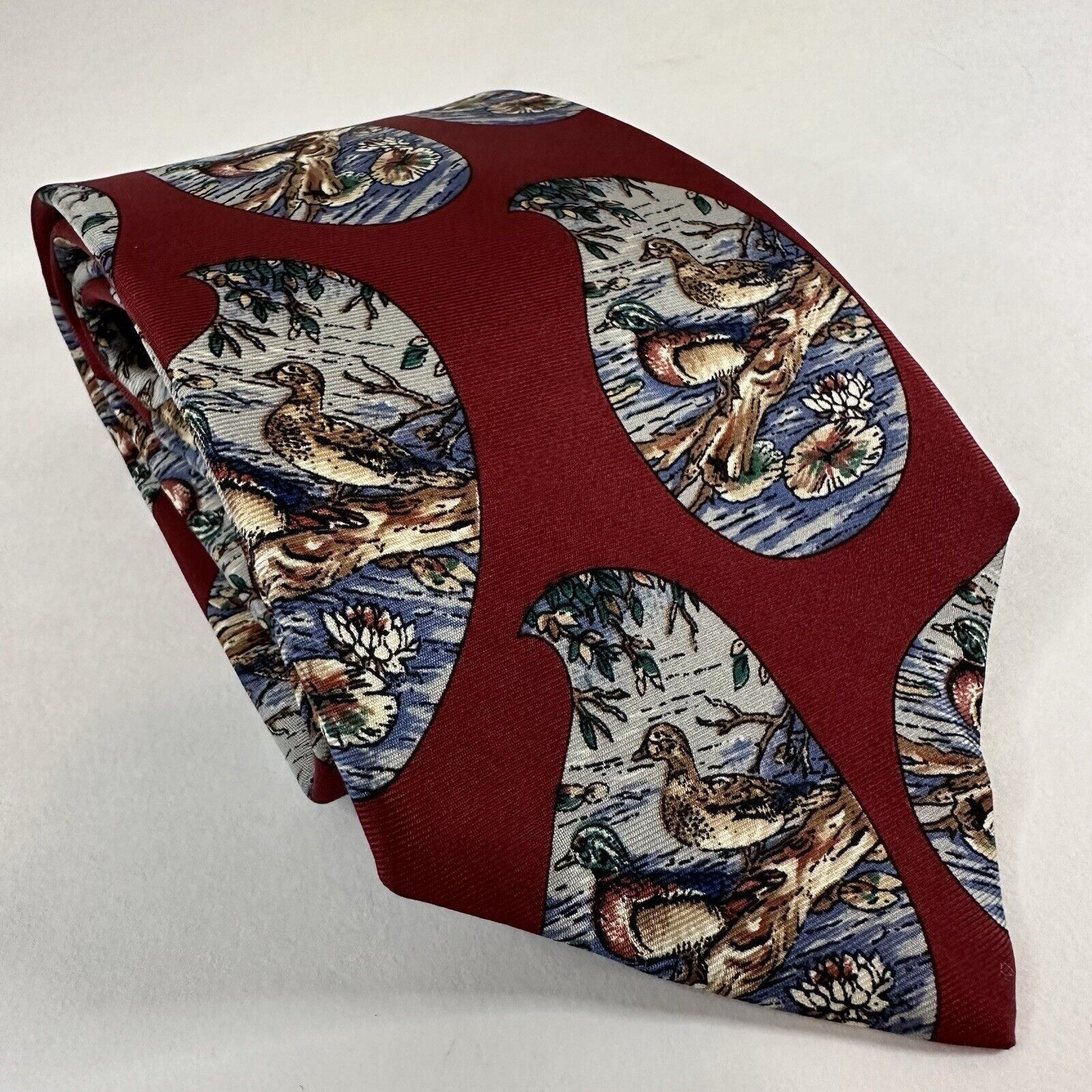 Other Ducks Unlimited Tie Silk USA Maroon Duck Preppy Classiccore Size ONE SIZE - 9 Thumbnail