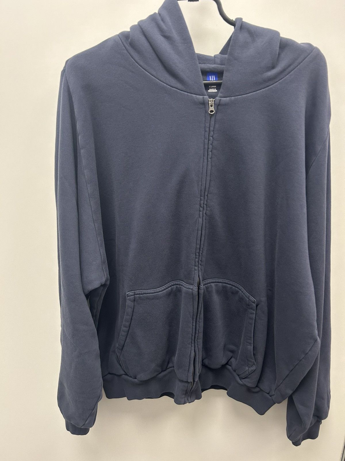 image of Yeezy Gap Zip Up Hoodie in Navy, Men's (Size XL)