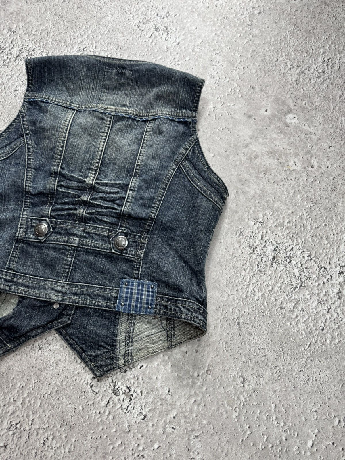 Other Vintage Cropped Denim Vest Women Biker Moto Y2K Blue Jean Size S / US 4 / IT 40 - 12 Thumbnail