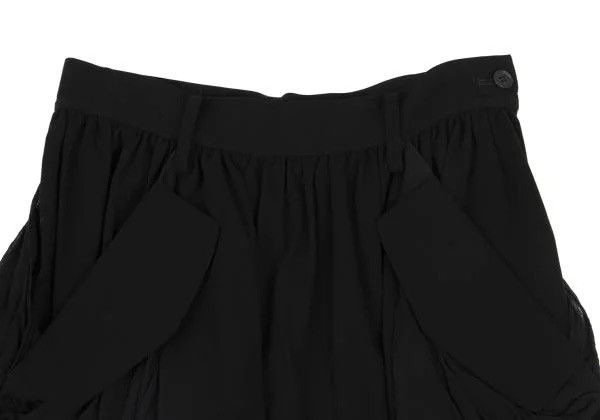 Limi Feu LIMI feu Yohji Yamamoto - Silk Gathered Pocket Mini Skirt Size 29" - 4 Thumbnail