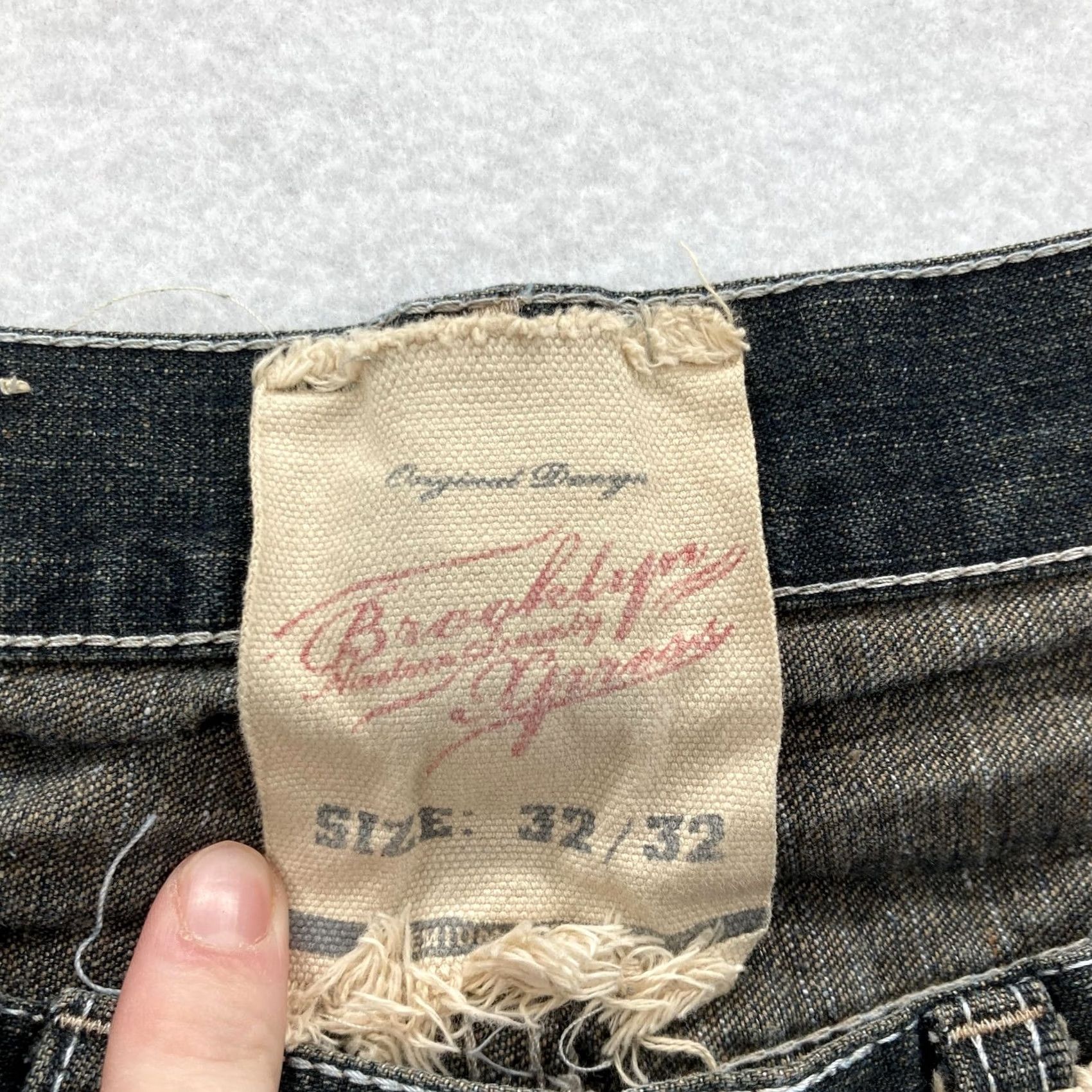Express VINTAGE Brooklyn Xpress Jeans Mens 32x32 Denim Straight Dark Wash Gray Black 70/30 Cotton Polyester Zipper Size US 32 / EU 48 - 4 Thumbnail