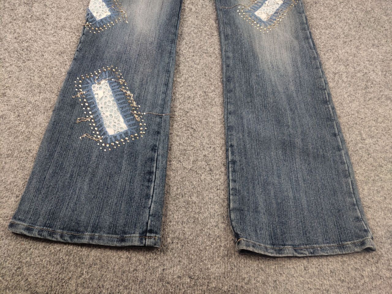 If Six Was Nine Rosa & Rose vintage Y2K Style Faded denim Flared Jeans LGB Size 28" / US 6 / IT 42 - 10 Thumbnail