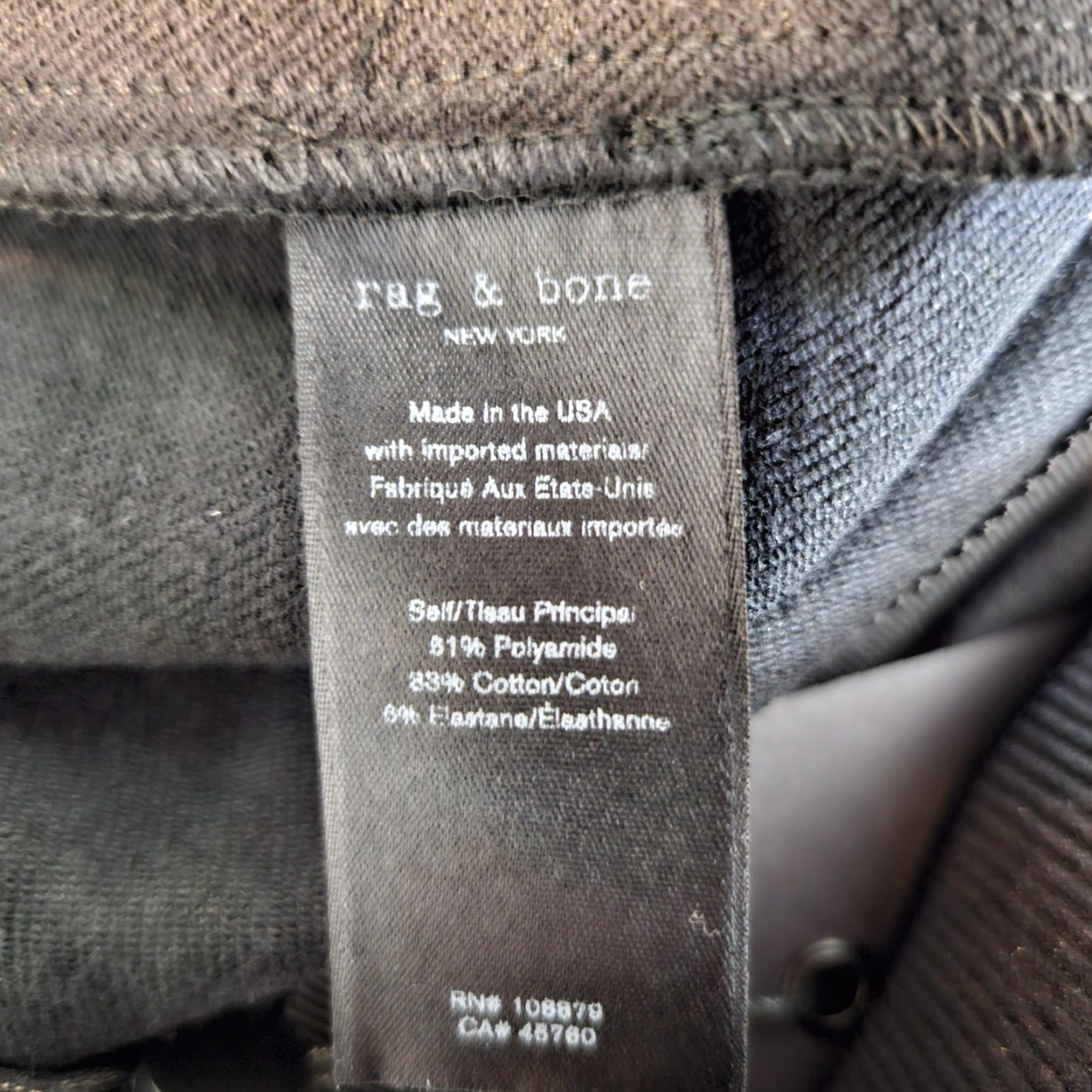 Rag & Bone rag & bone Womens Simone pants Sz 6 Black Leopard Print Zip Pockets Ankle Skinny Velvet? (Note: original doesn't specify velvet) Size 28" / US 6 / IT 42 - 7 Thumbnail