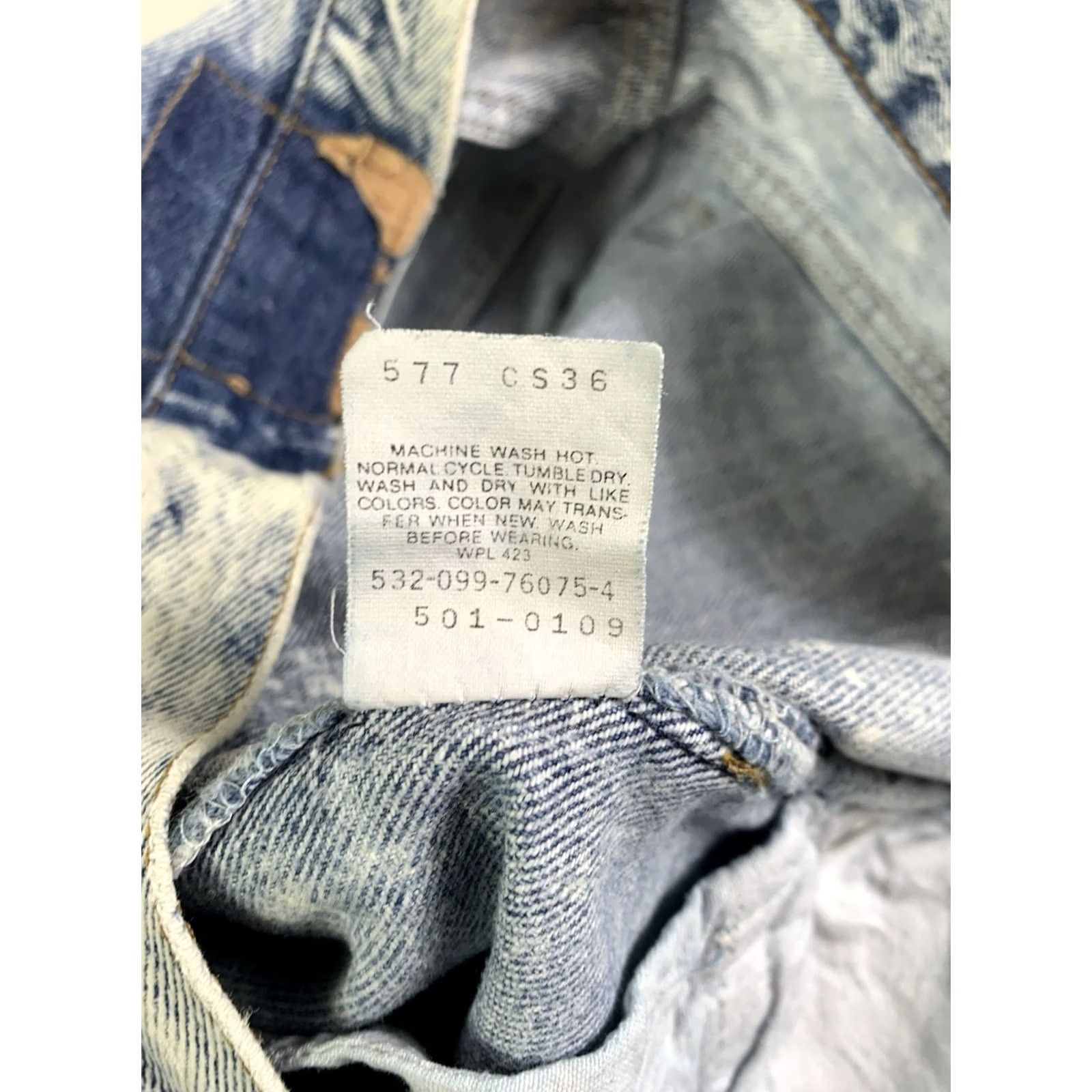 Levi's VINTAGE Levi's 501 Jeans Men 34x33 Blue 90s Made USA Acid Wash Distressed Classic Straight Jeans Mens Size US 34 / EU 50 - 4 Thumbnail