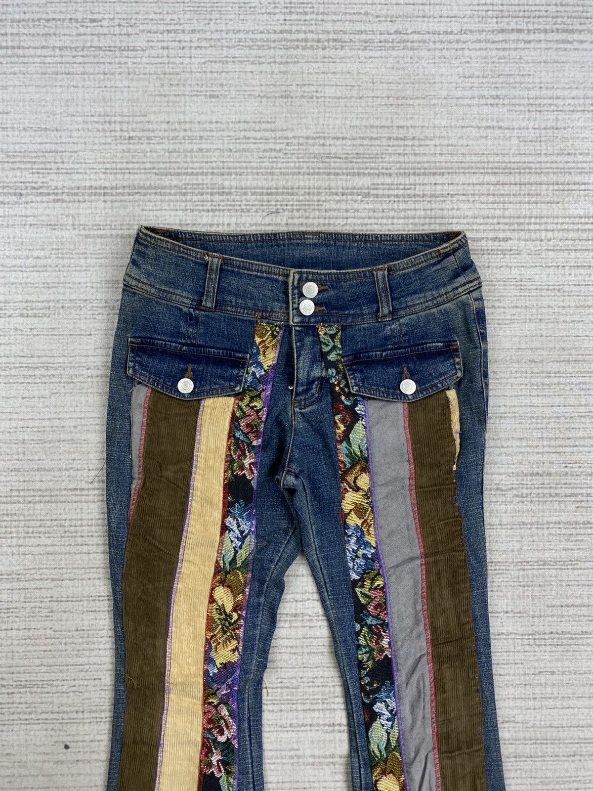Japanese Brand Vintage Flared Joky Gal Custom Patchwork Denim Jeans Size US 28 / EU 44 - 8 Thumbnail