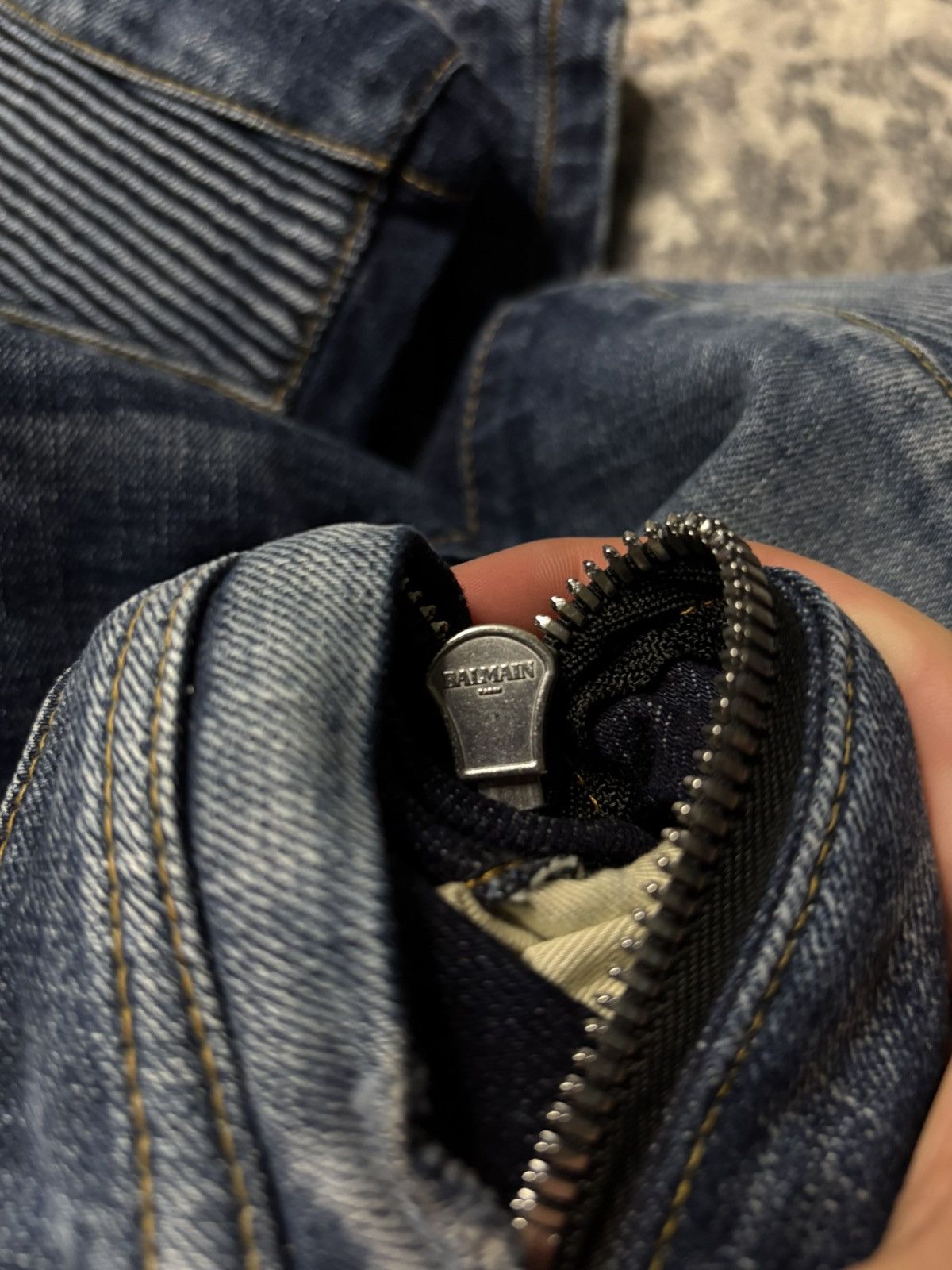 Balmain Balmain Selvedge Moto Biker Denim Size US 30 / EU 46 - 12 Thumbnail