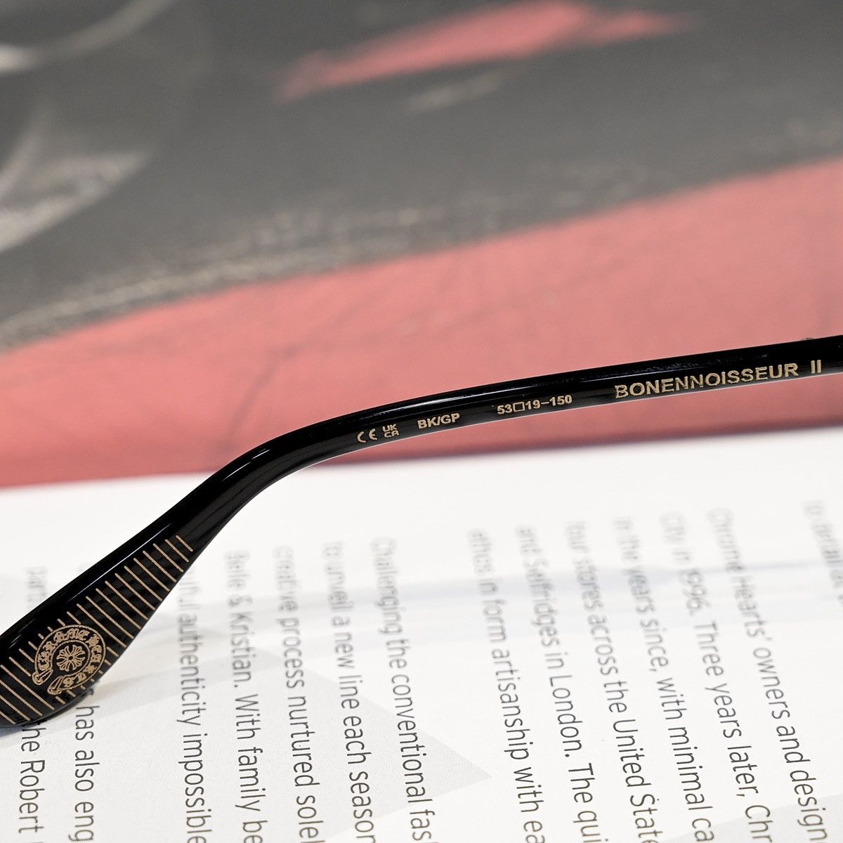 Chrome Hearts CHROME HEARTS BONENNOISSEUR II BLACK/ GOLD PLATED GLASSES Size ONE SIZE - 7 Thumbnail