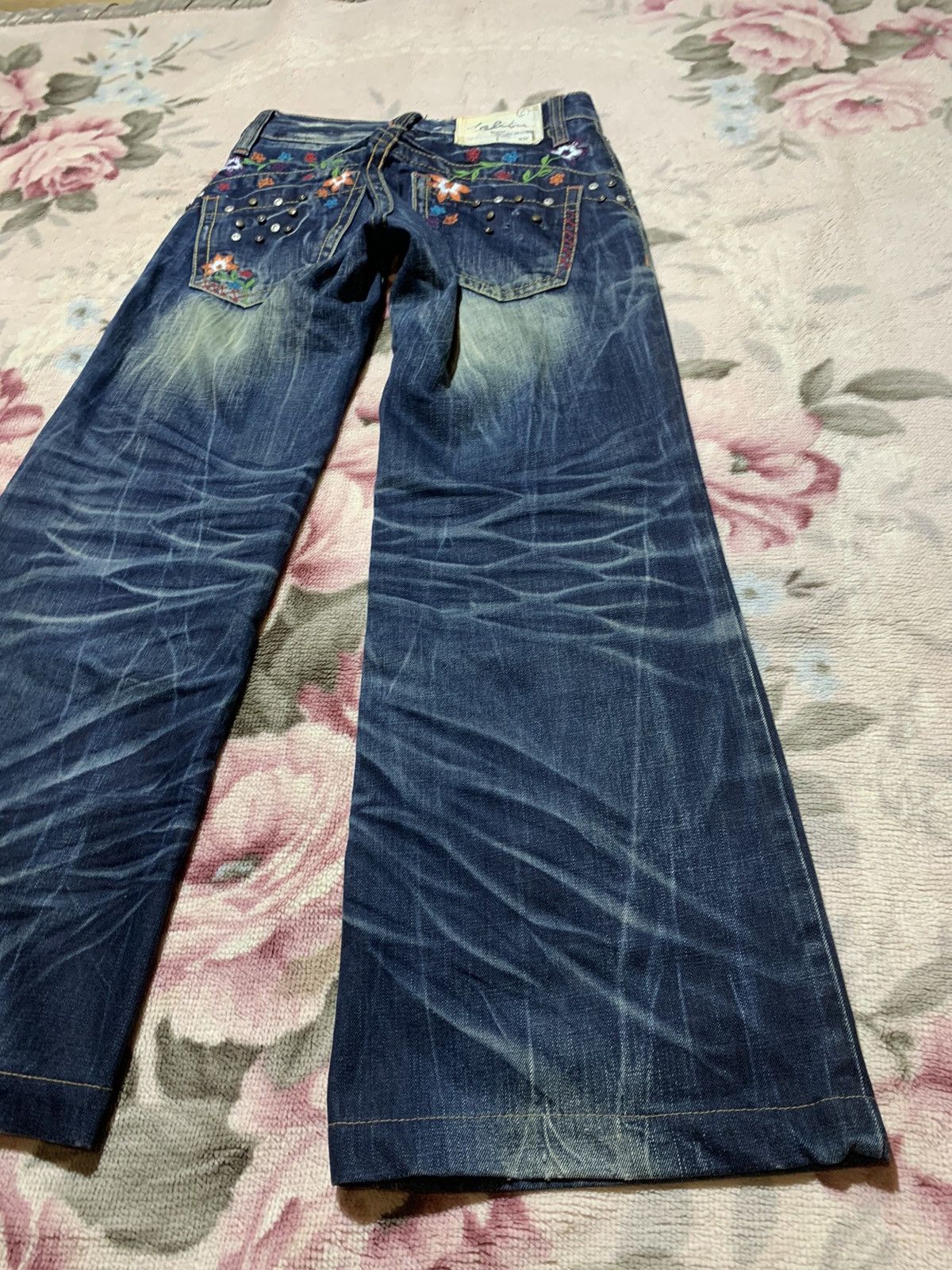 If Six Was Nine Insane 🔥 Yoshitomo nara x lolita jeans floral baggy jeans Size 29" - 17 Thumbnail
