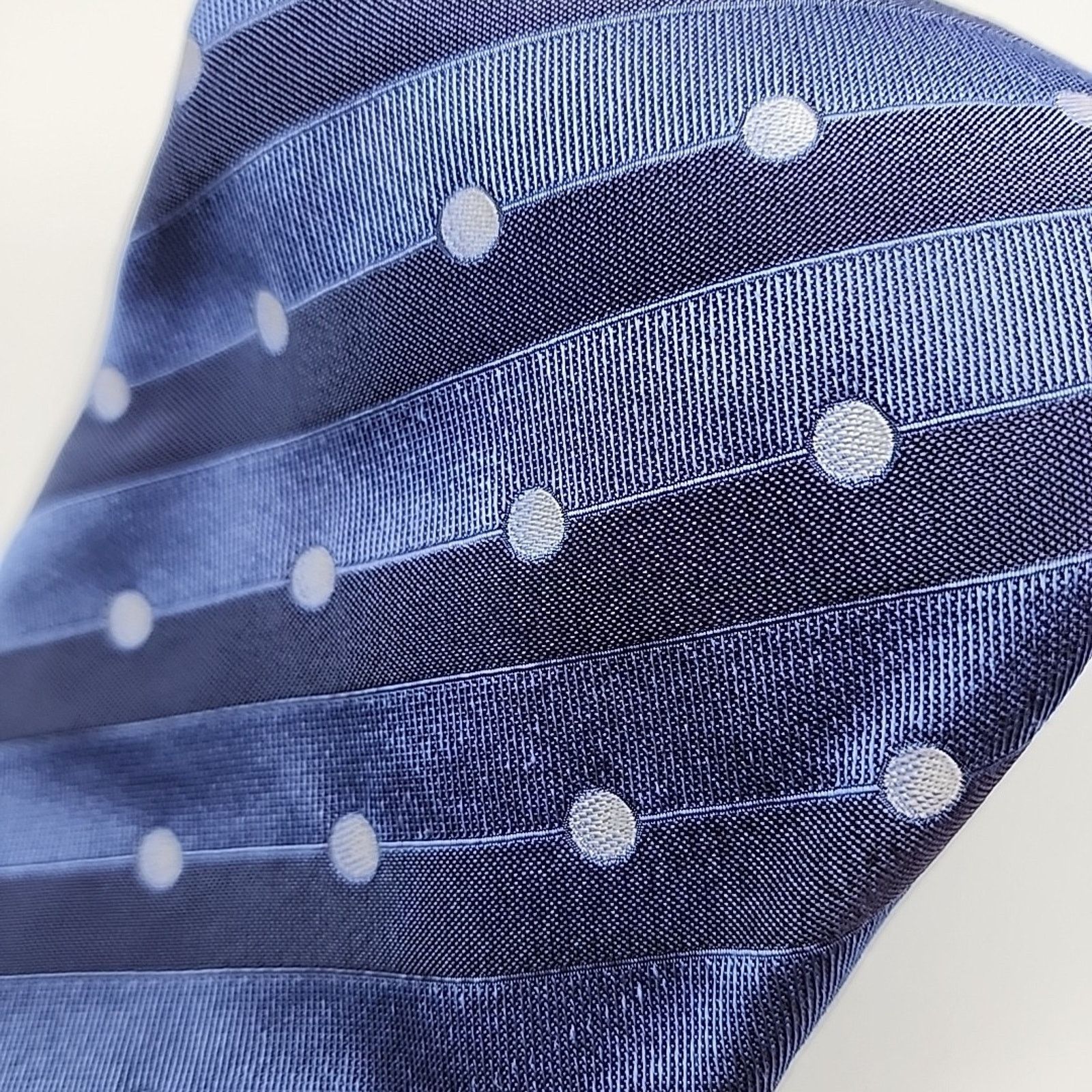 Bobby Jones Bobby Jones Blue Striped Silk Necktie w/Polka Dots -Like New Size ONE SIZE - 5 Thumbnail