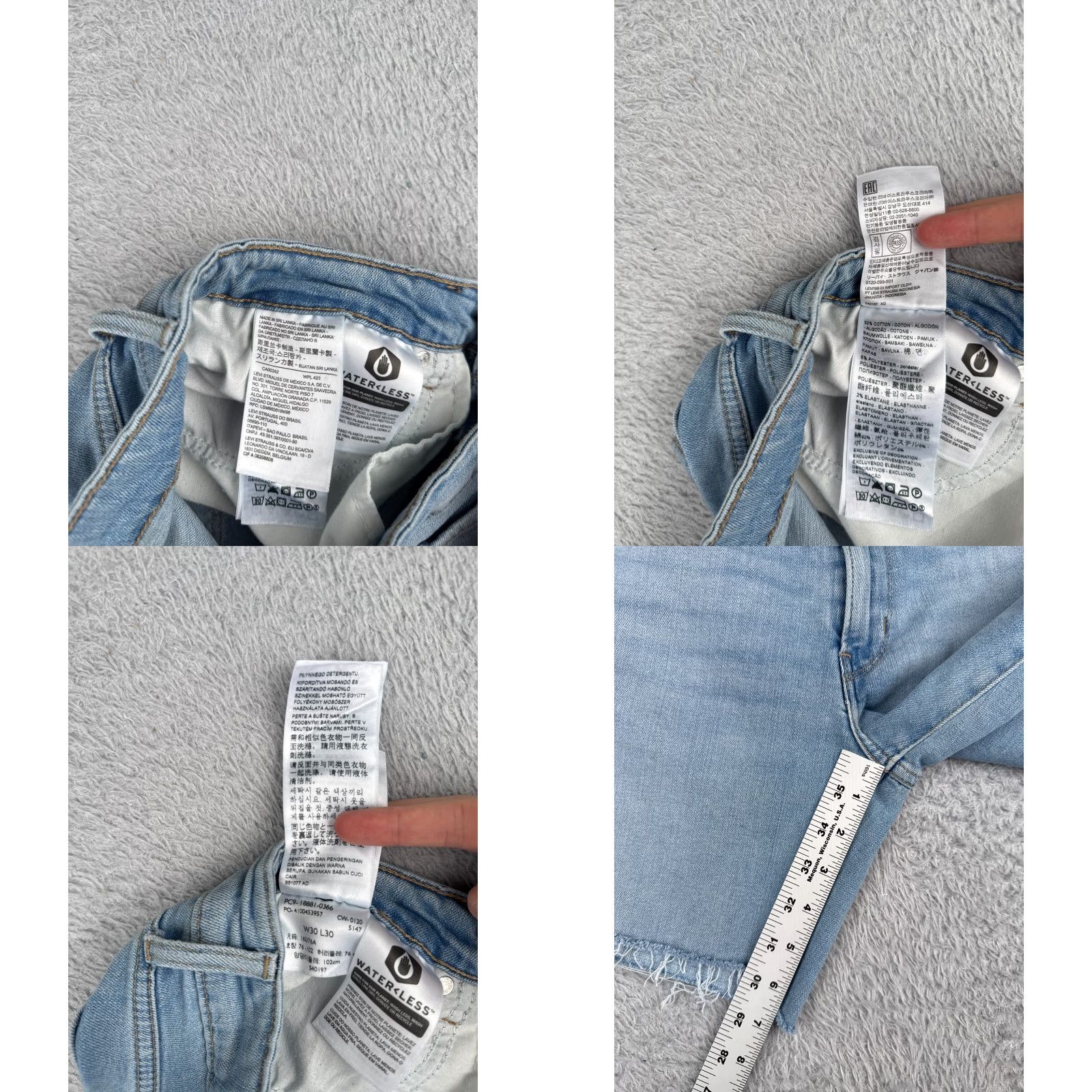 Levi's Levi's Shorts Women Blue Denim Cutoff 711 Skinny Cotton Blend Light 30x7 Size 30" / US 8 / IT 44 - 8 Thumbnail