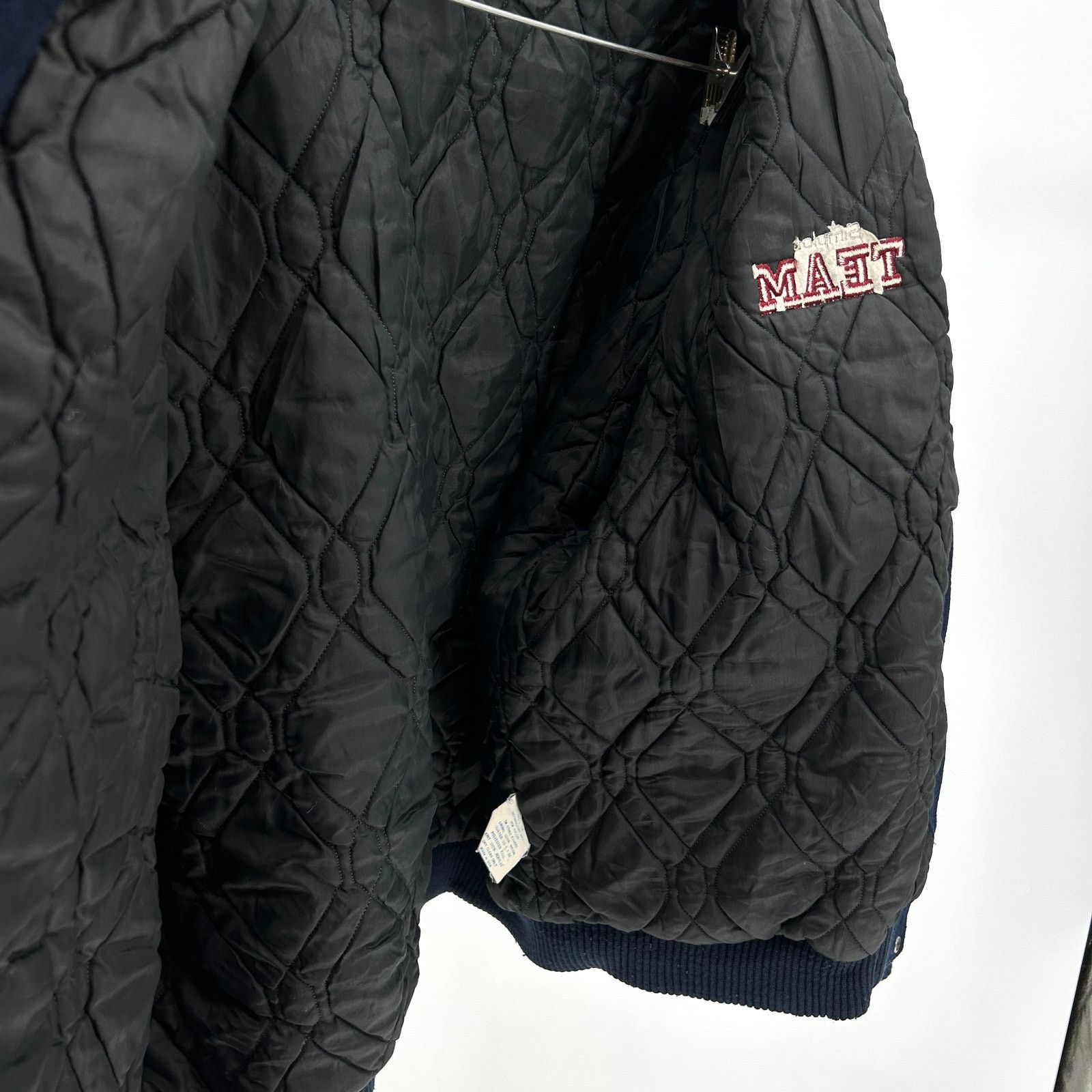 Vintage 90s Navy Gray Varsity Jacket w/ Dallas Cowboys Patch Size US XL / EU 56 / 4 - 5 Thumbnail