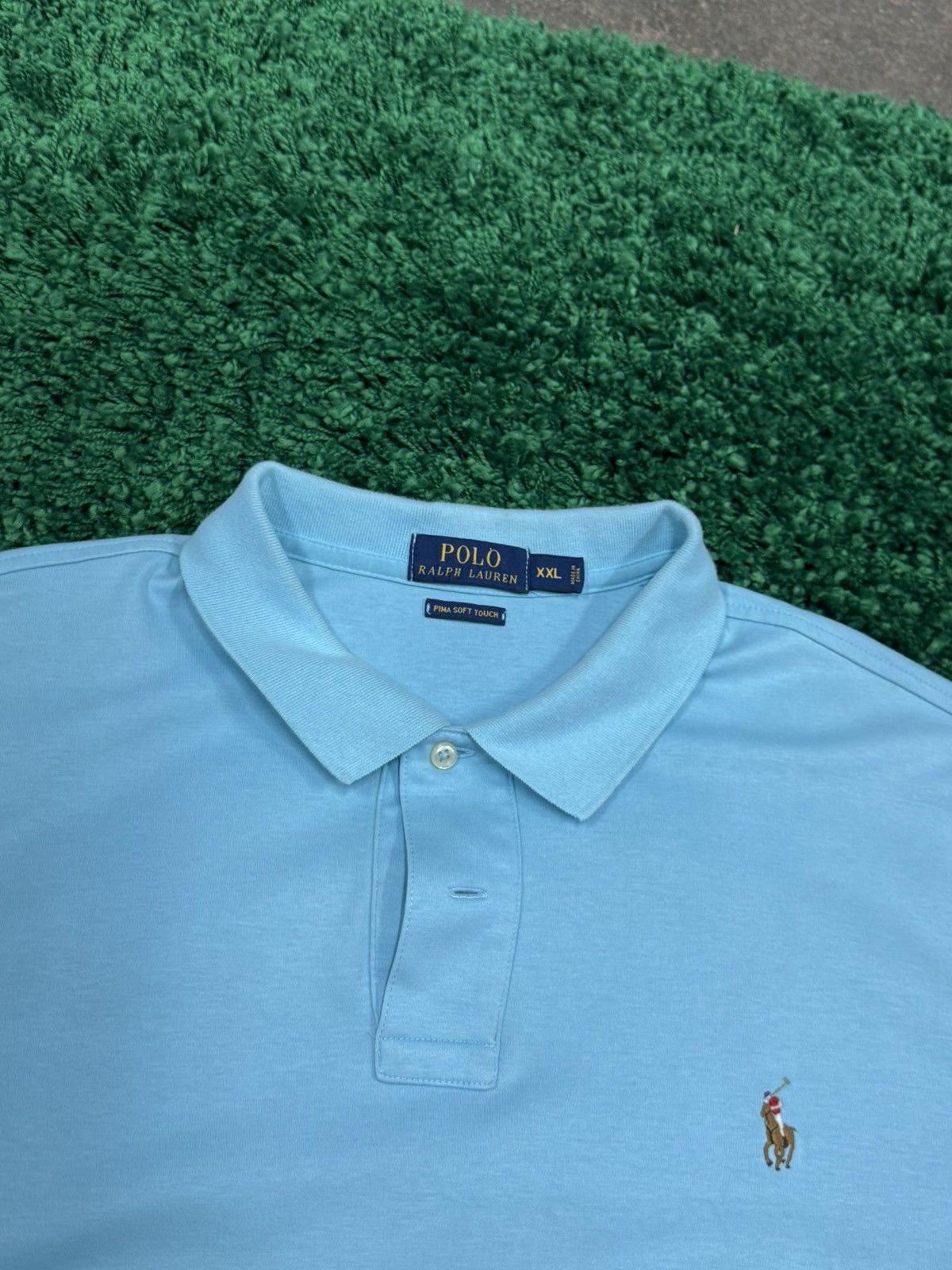 Polo Ralph Lauren Polo Ralph Lauren Teal Pima Cotton Polo 2XL XXL Size US XXL / EU 58 / 5 - 3 Thumbnail