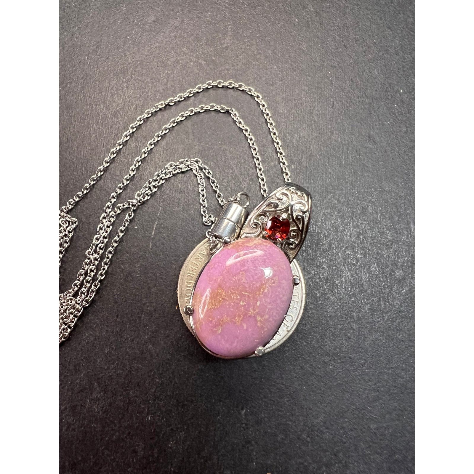 Other NEW Phosphosiderite and garnet stainless steel necklace Size ONE SIZE - 8 Thumbnail