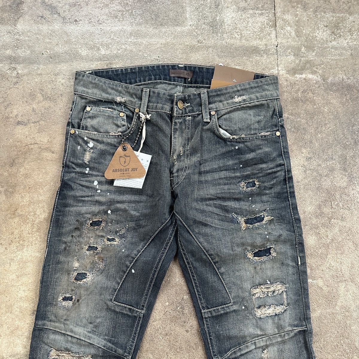 Absolut Joy Absolut Joy Dirty Wash Distressed Slim Fit Denim Gucci Size US 30 / EU 46 - 4 Thumbnail