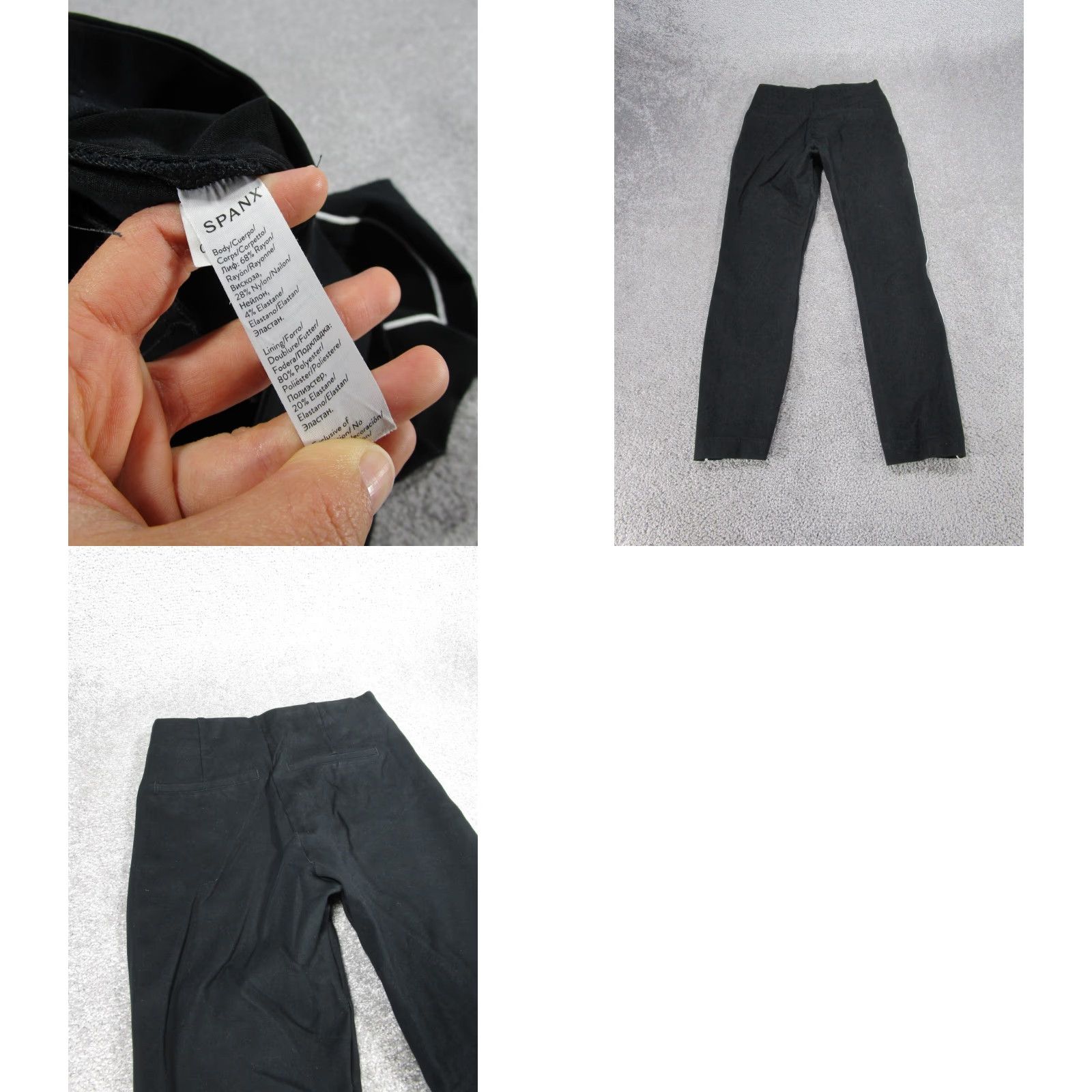 Spanx Spanx Leggings Womens Small Black White Side Stripe Zip Pockets Crop Size 28" / US 6 / IT 42 - 8 Thumbnail