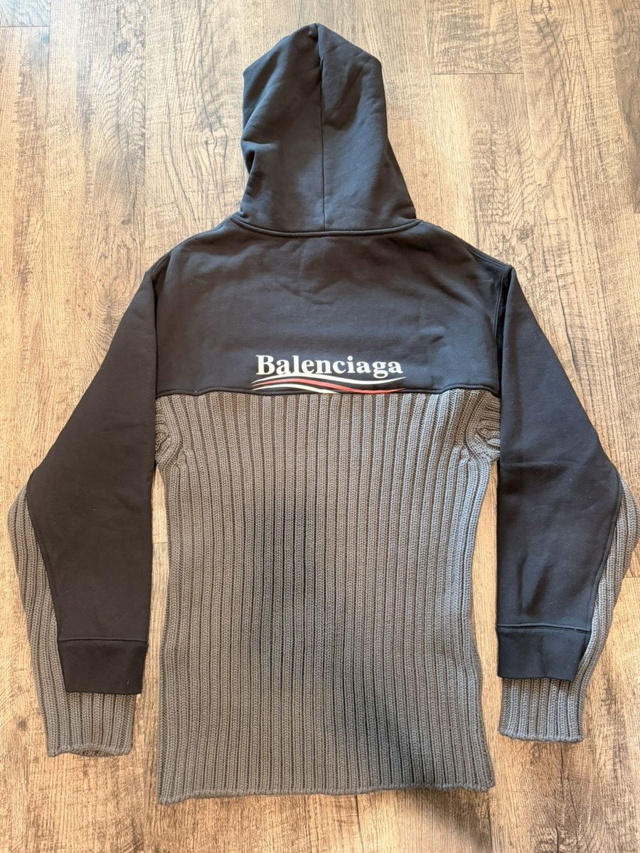 Balenciaga Balenciaga Political Campaign Hoodie Cable Knit Size US M / EU 48-50 / 2 - 1 Thumbnail