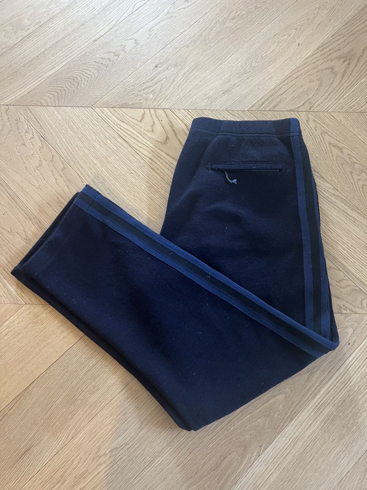 image of Engineered Garments Knit Side Stripe Pant in Navy, Men's (Size 33)