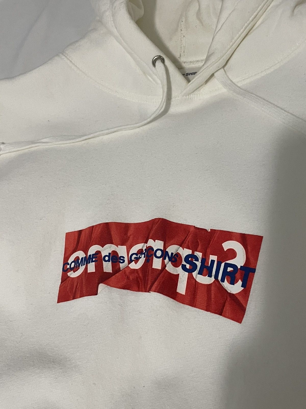 Comme des Garcons × Supreme Supreme CDG Box Logo Hooded Sweatshirt White M Size US M / EU 48-50 / 2 - 3 Thumbnail
