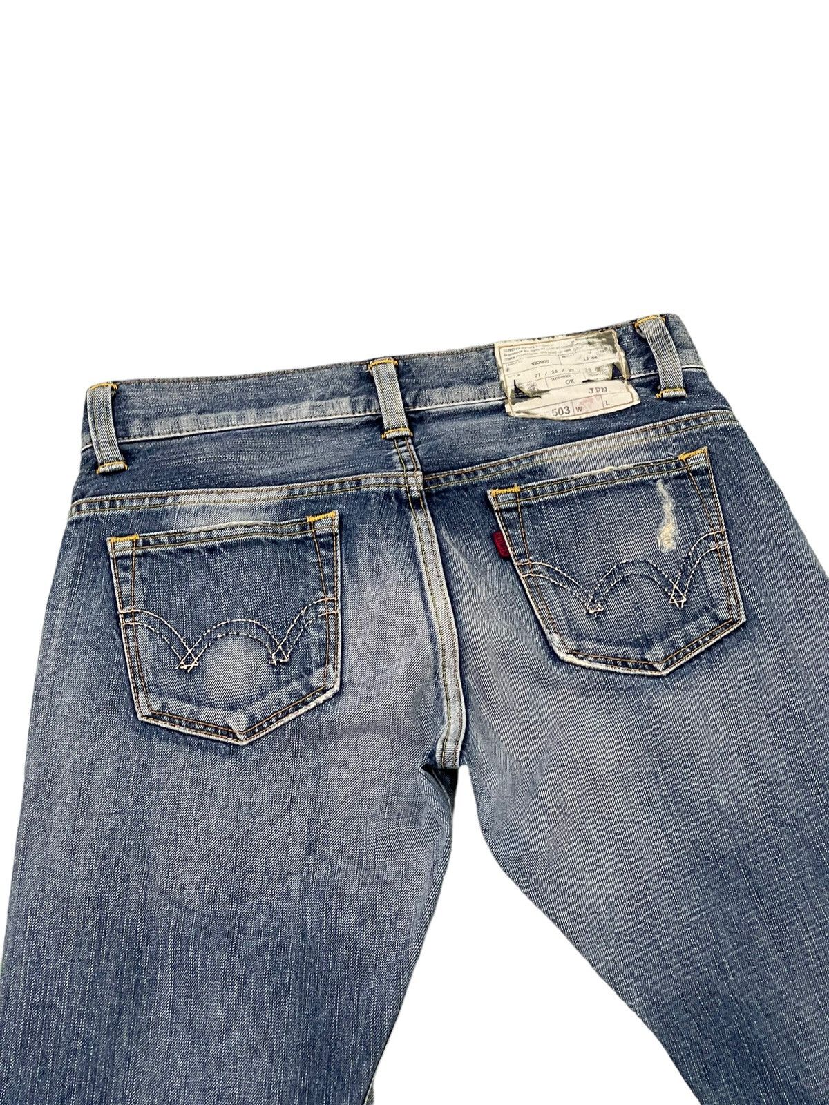Edwin Flare Jeans Edwin Japan Distress Low Rise Boot Cut 6🟦3 Size US 29 - 18 Thumbnail
