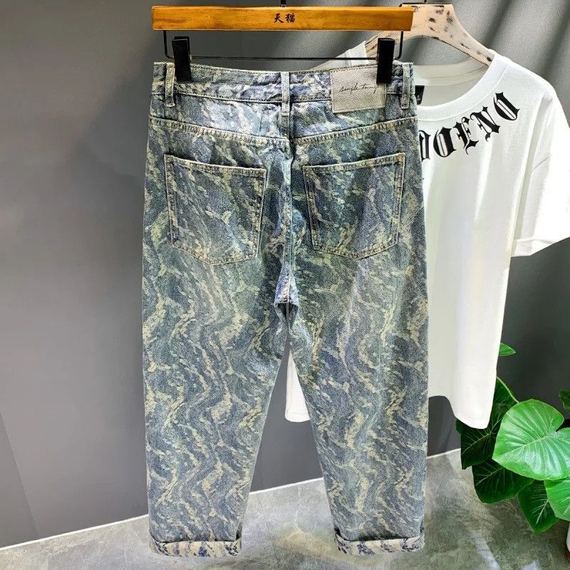 Japanese Brand × Vintage Hip Hop Trend Jacquard Printed Jeans Size US 28 / EU 44 - 2 Thumbnail