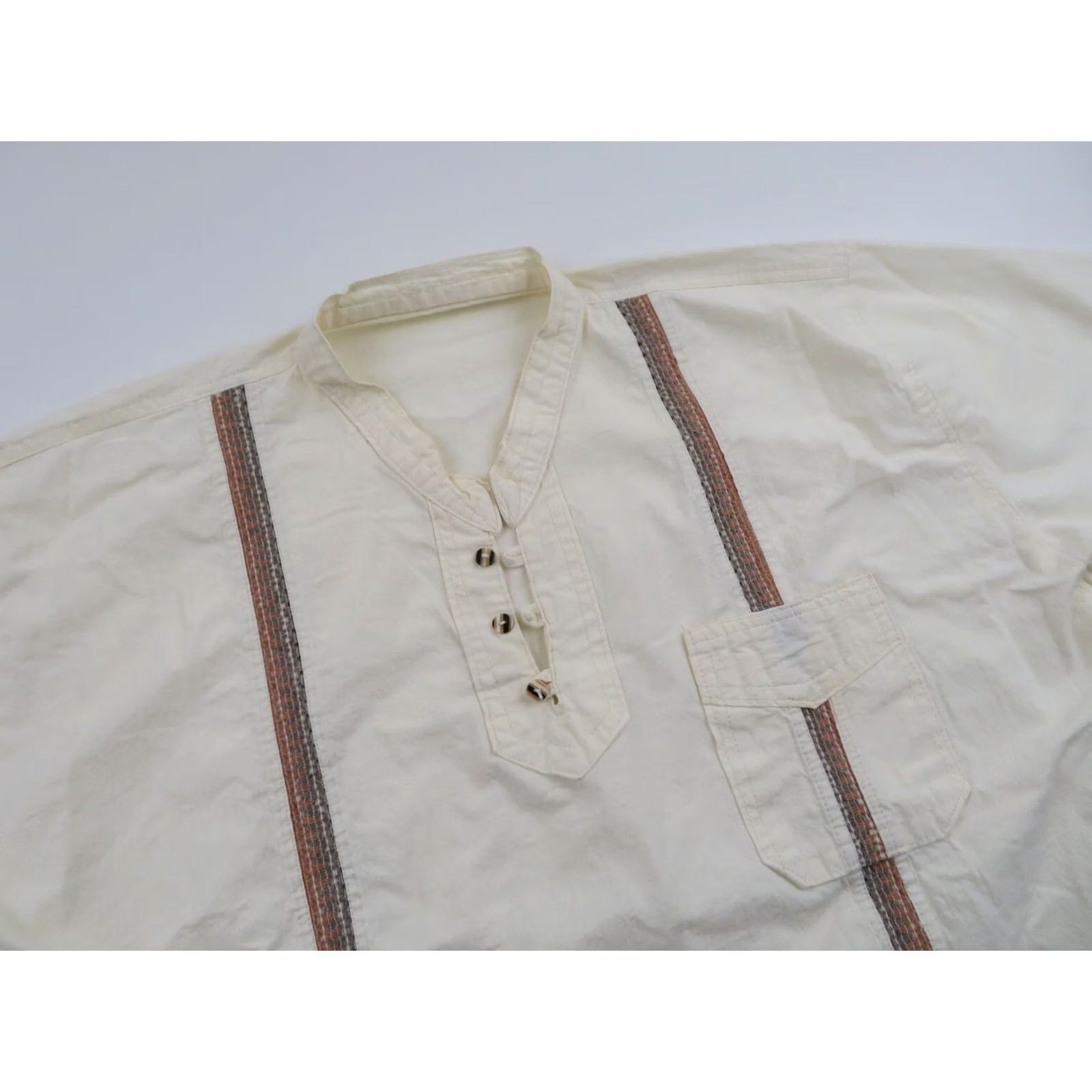 Cubavera Vtg Handmade Mexican Southwestern Guayabera Henley Shirt Mens XL Cubavera Cuban Size US XL / EU 56 / 4 - 7 Thumbnail