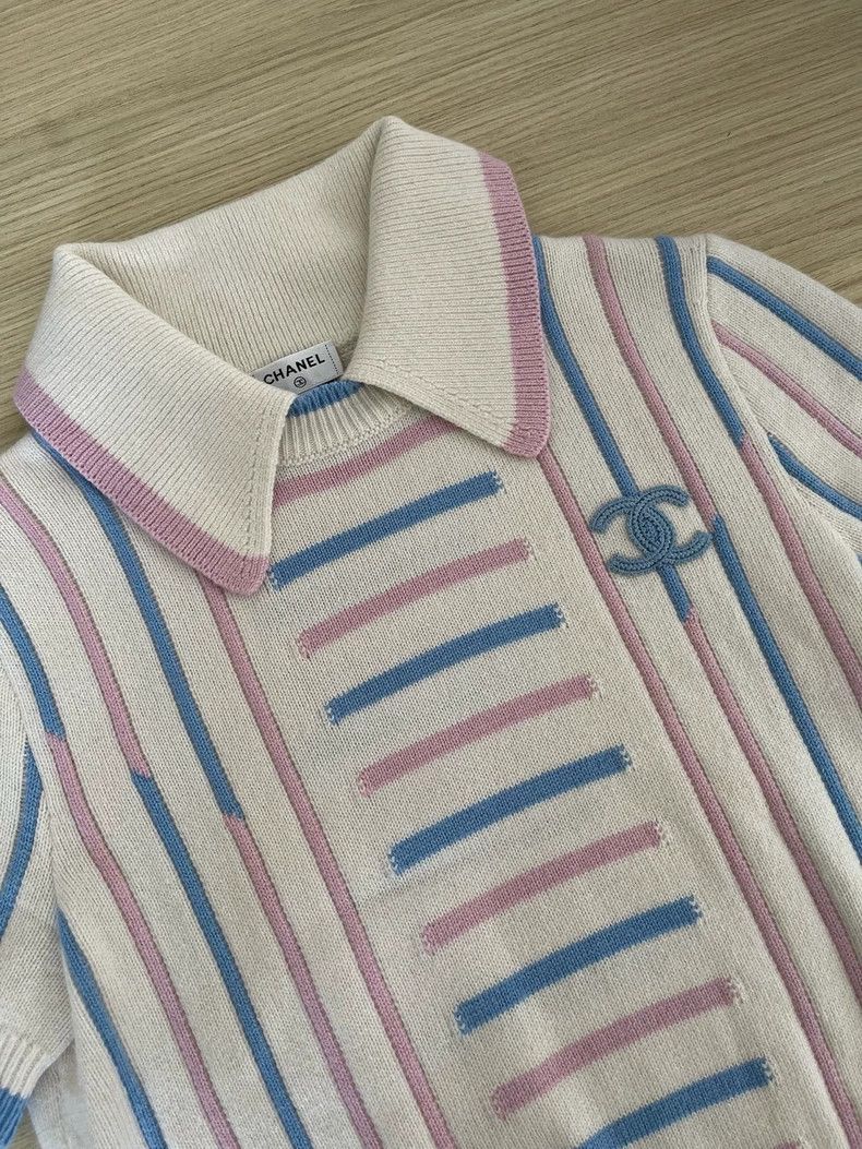 Chanel Chanel 23c pink cashmere short sleeves Size XXS / US 00 / IT 34 - 3 Thumbnail