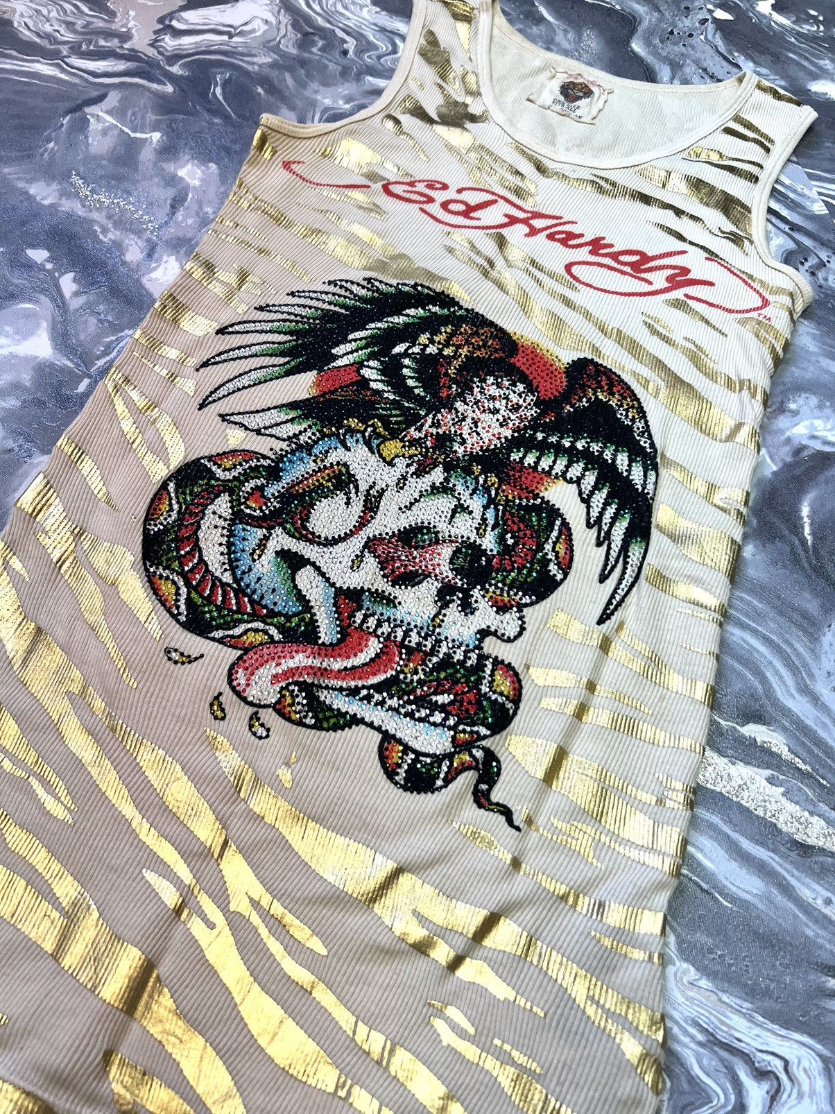 Christian Audigier × Ed Hardy × Vintage Crazy Ed Hardy By Christian Audigier Y2K T-Shirt tank Size S / US 4 / IT 40 - 2 Thumbnail