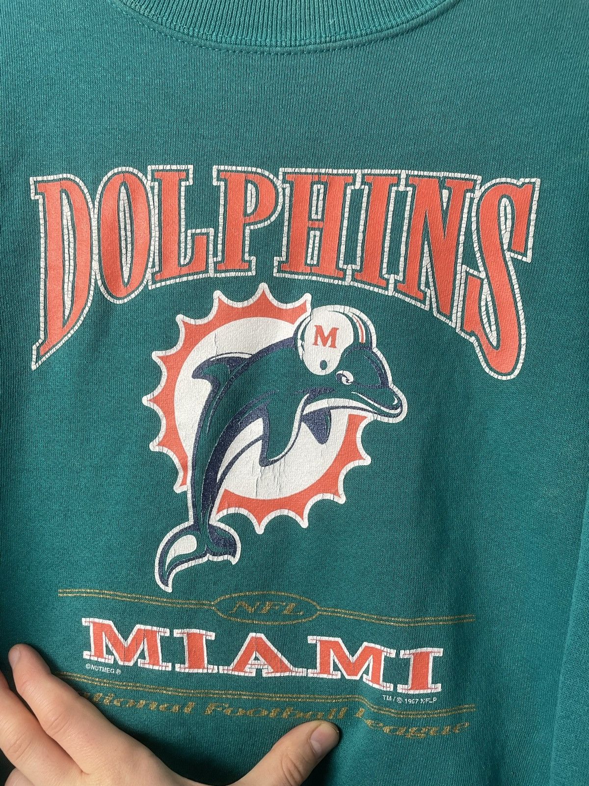 Vintage 90s Lee Sports on sale Miami Dolphins Crewneck