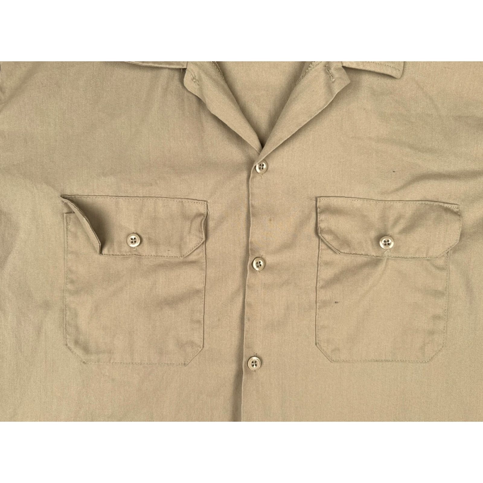 Dickies Dickies Flex Work Shirt Mens Large Khaki Short Sleeve Button-Up Two Pocket Work Size US L / EU 52-54 / 3 - 6 Thumbnail