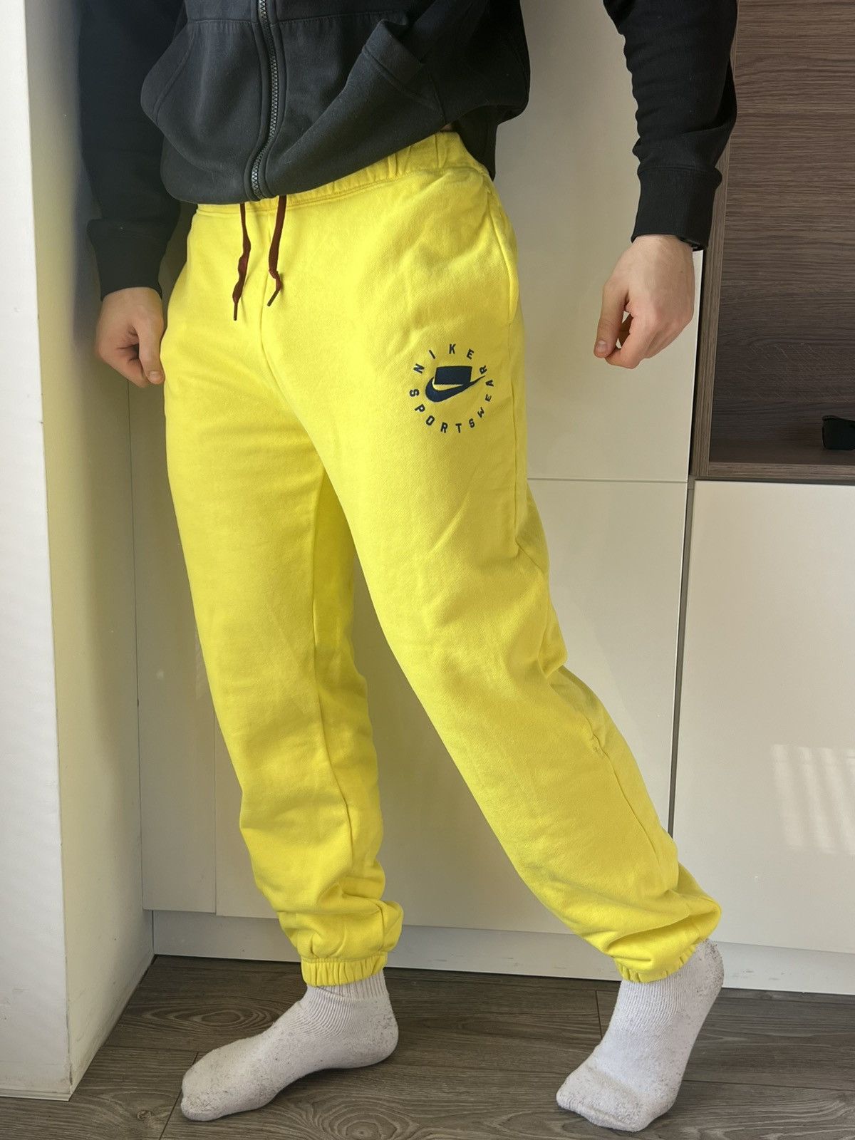 Nike ‼️Nike Sportswear NSW 253 Yellow Cotton Joggers‼️ Size US 32 / EU 48 - 14 Thumbnail