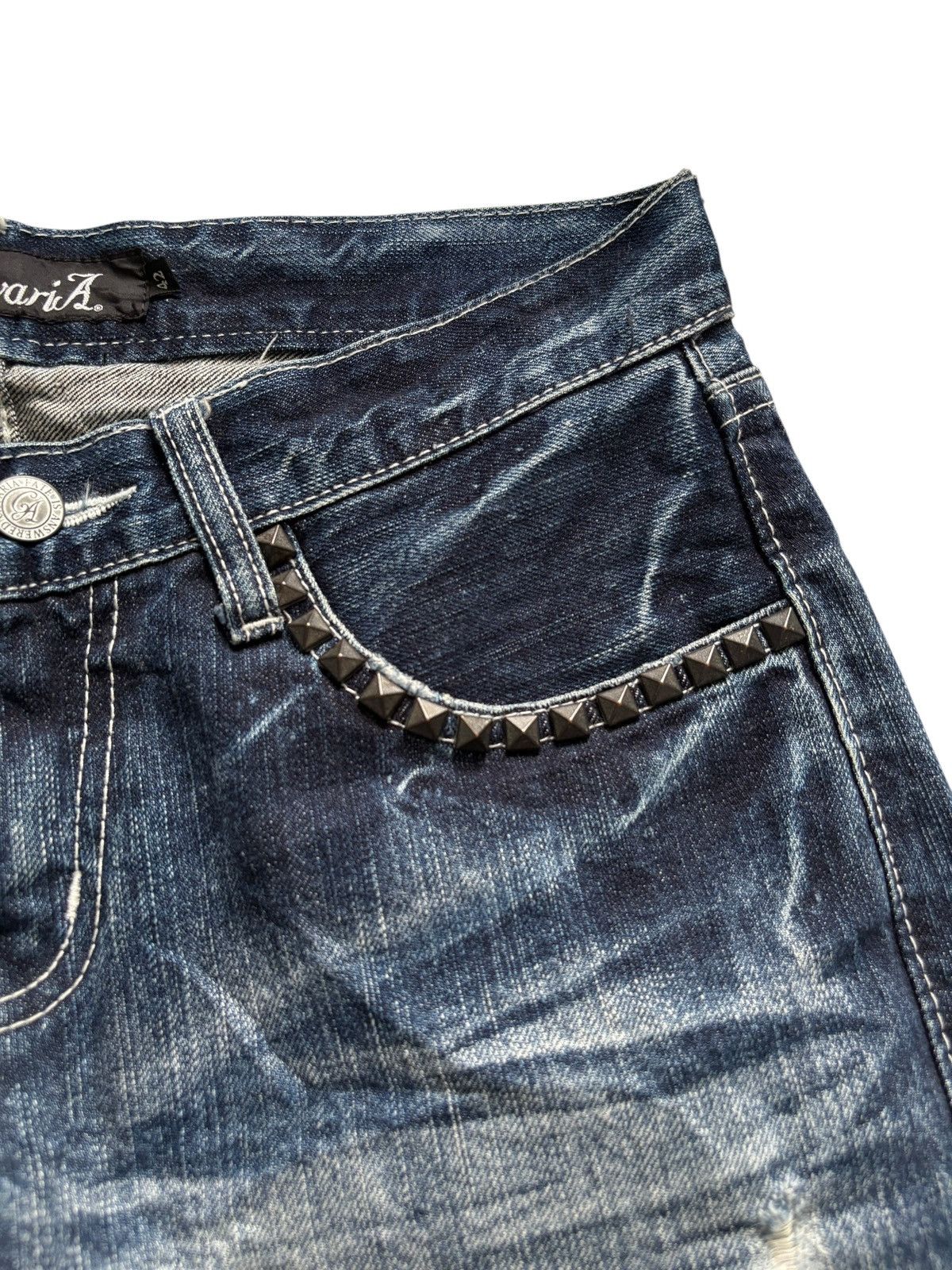 Japanese Brand Vintage Cavaria mudwash studded flared distressed jeans Size US 30 / EU 46 - 16 Thumbnail
