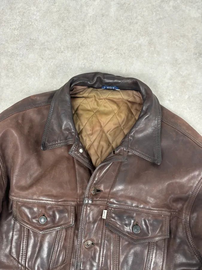 Levi's 2000s Levis Brown Leather Multi-Pocket Leather Jacket Size US L / EU 52-54 / 3 - 4 Thumbnail