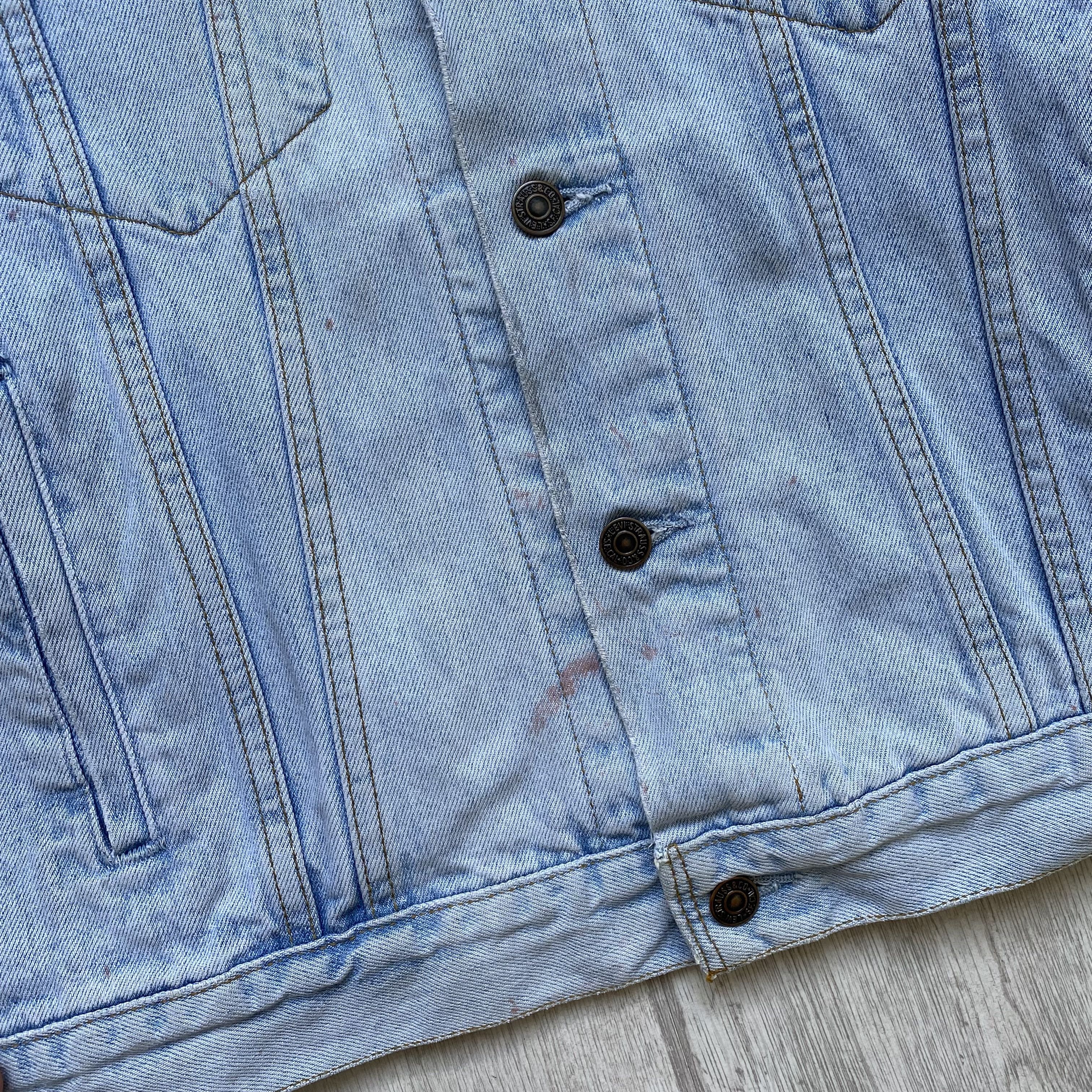 Levi's Vintage Clothing Vintage 90s Trashed Levis denim jacket distressed Usa Size US L / EU 52-54 / 3 - 4 Thumbnail
