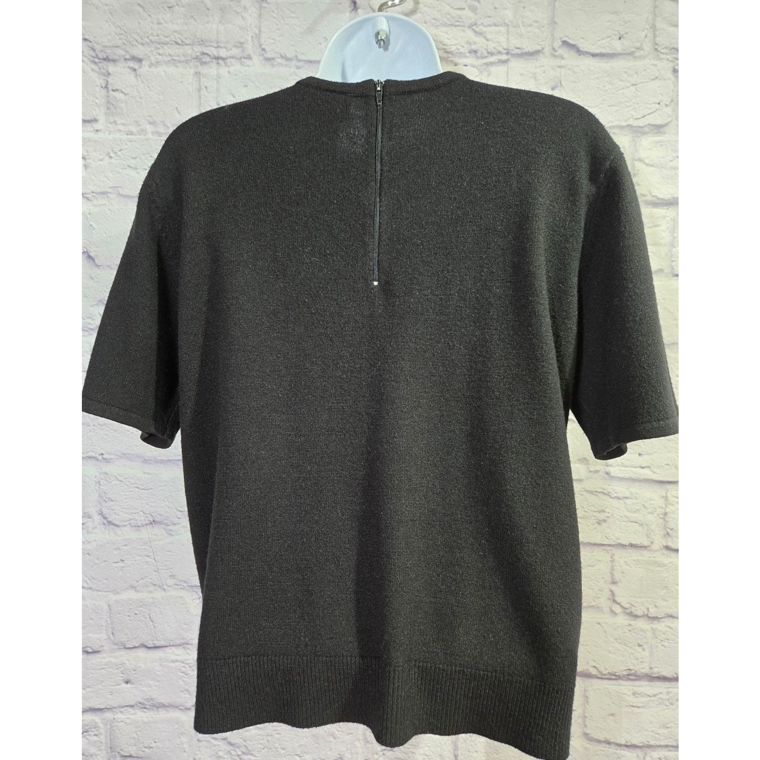 Other Napa Studio Black Short Sleeve Sweater Top Large Lightweight Size L / US 10 / IT 46 - 3 Thumbnail