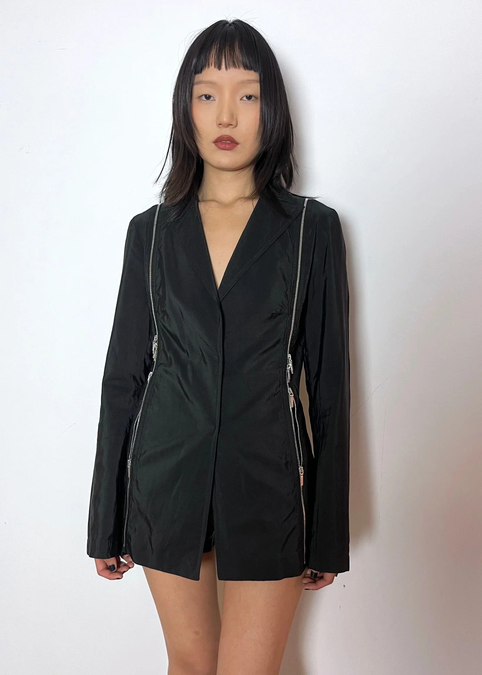 Jil Sander Jil Sander Multi Zipper Black Blazer Size 38S - 2 Thumbnail