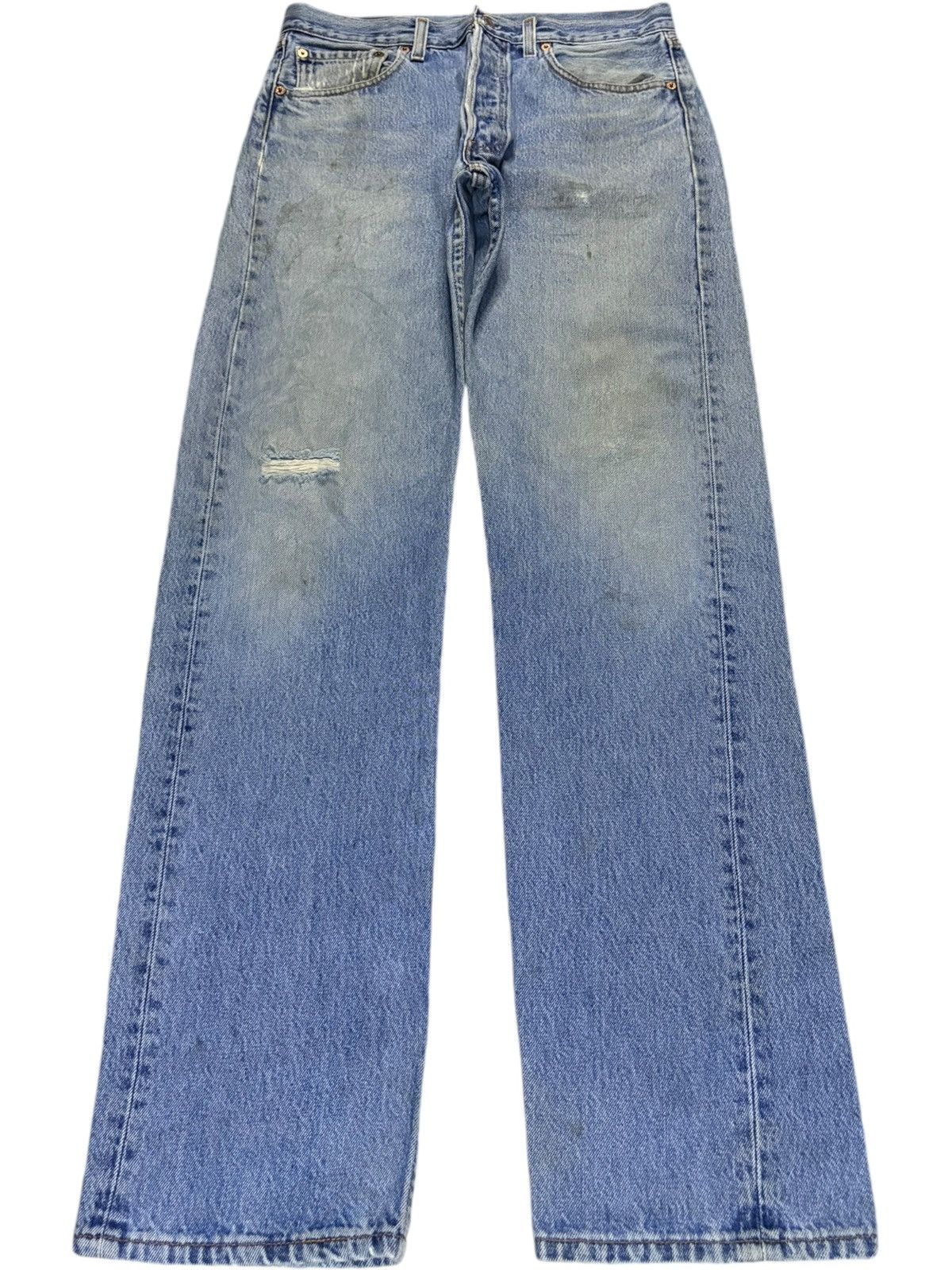 Levi's Vintage 90s Levis 501 Mud Wash Grunge Ripped Loose Jeans Size US 31 - 1 Thumbnail