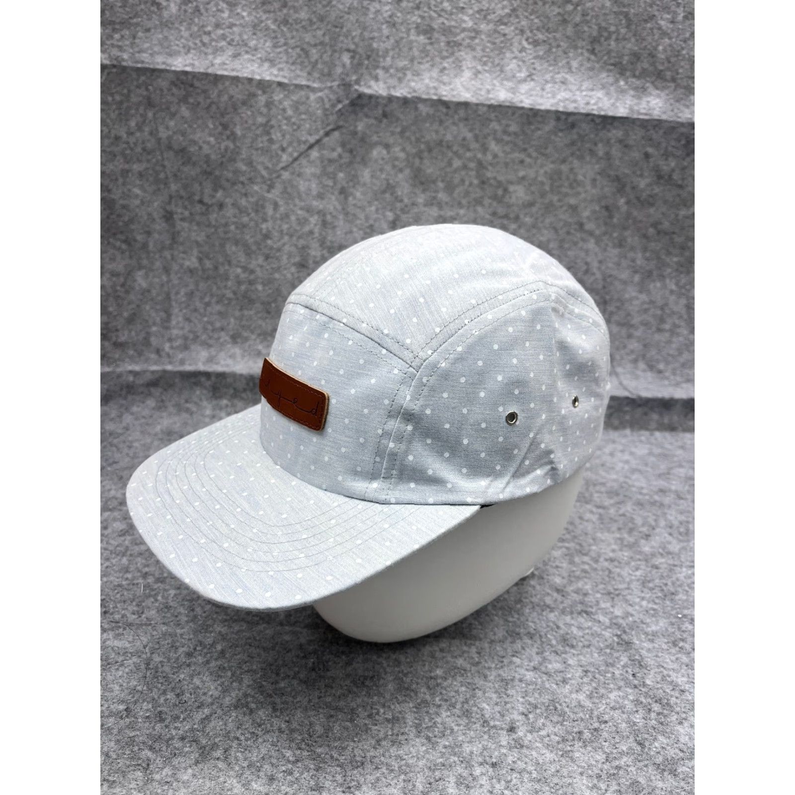 Vintage Skyed Apparel Hat Cap Strap Back Adult One Size Blue Polka Dot Cotton 5 Panel Hat Accessories Mens Size ONE SIZE - 4 Thumbnail