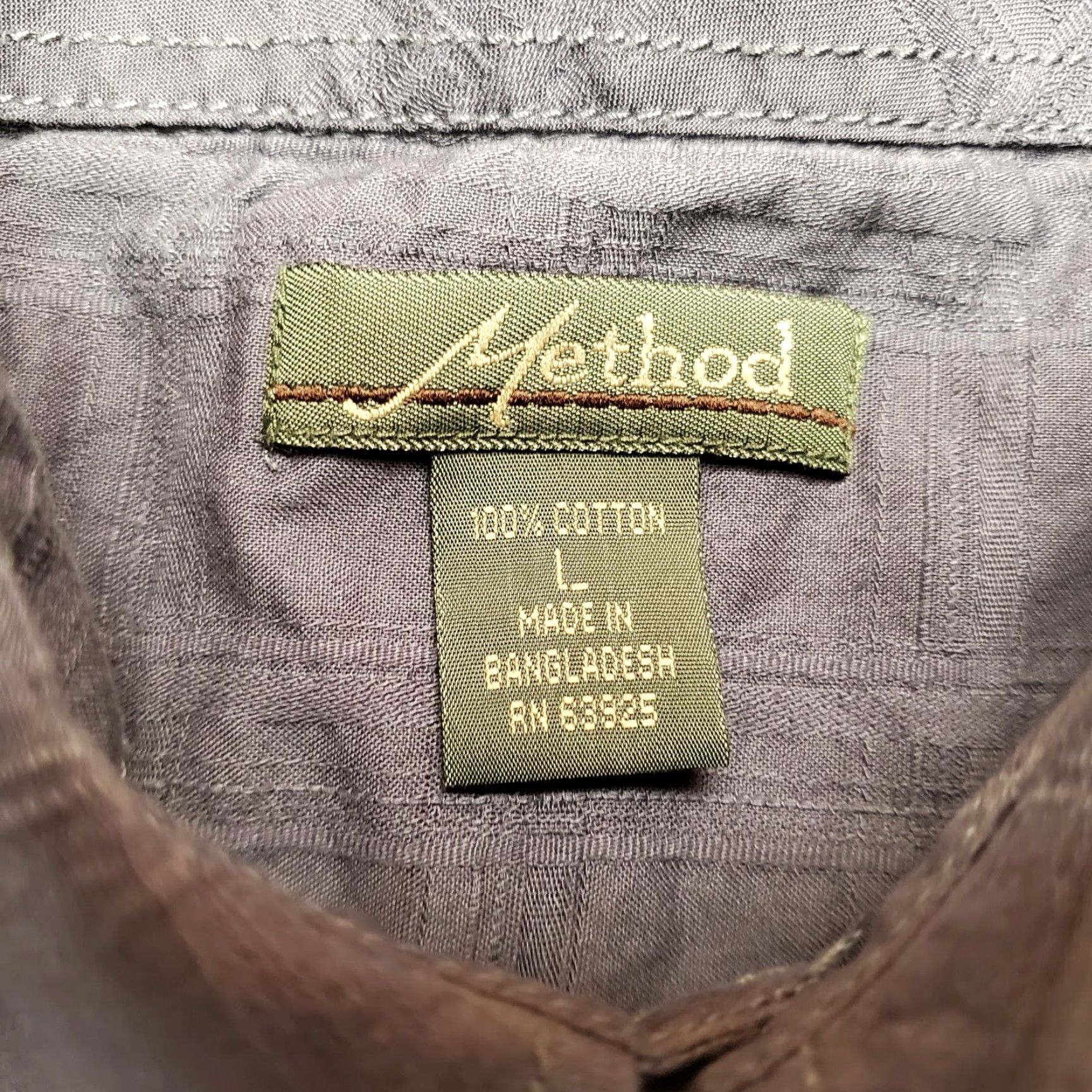 Vintage VINTAGE Method Shirt Mens Large Blue 100% Cotton Textured Check Short Sleeve Casual Size US L / EU 52-54 / 3 - 3 Thumbnail
